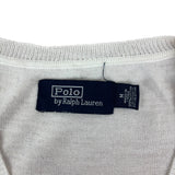 Polo Ralph Lauren White Knitted V-Neck Sweater (M)