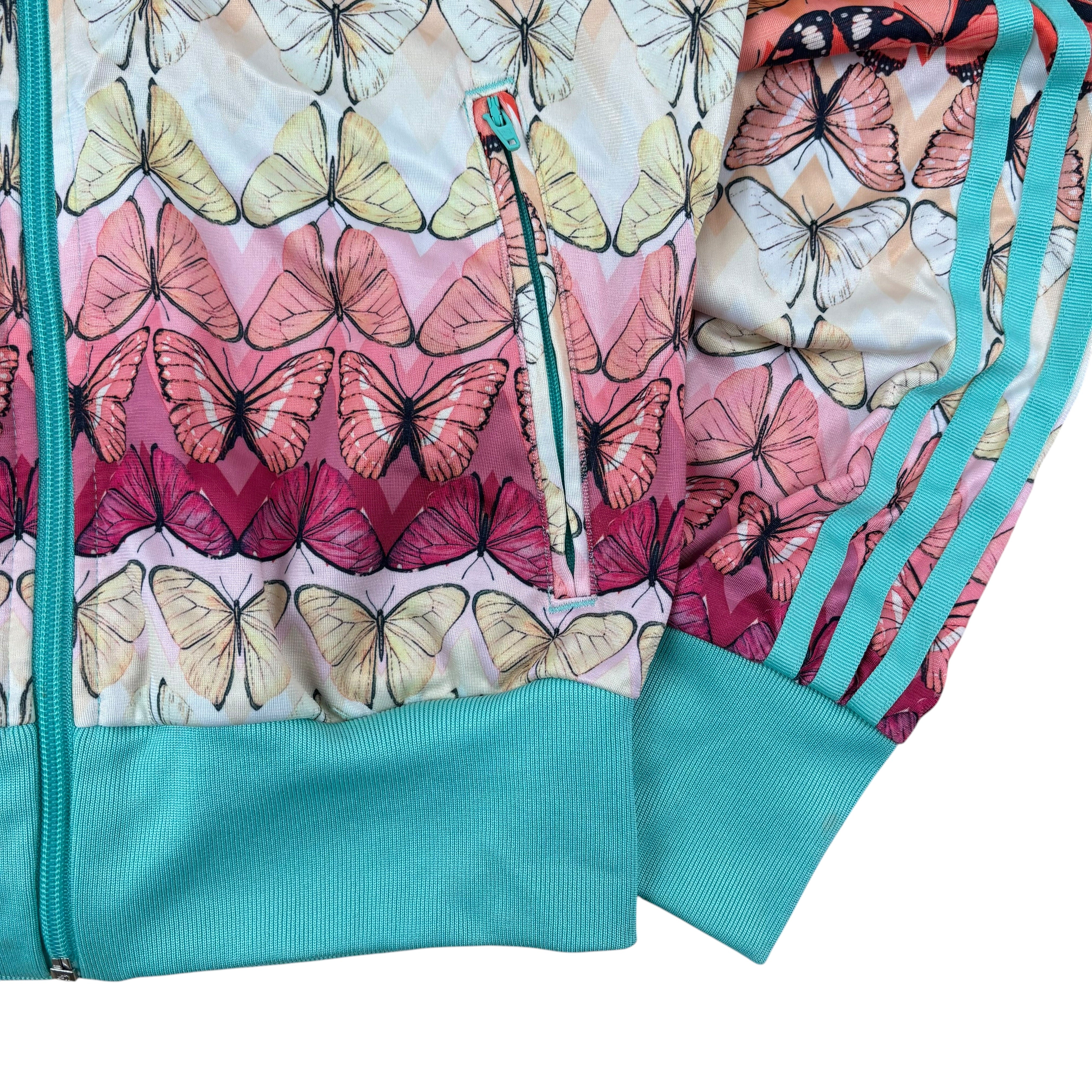 Adidas Butterfly Trefoil Cropped Bomber Track Jacket (Women’s S)