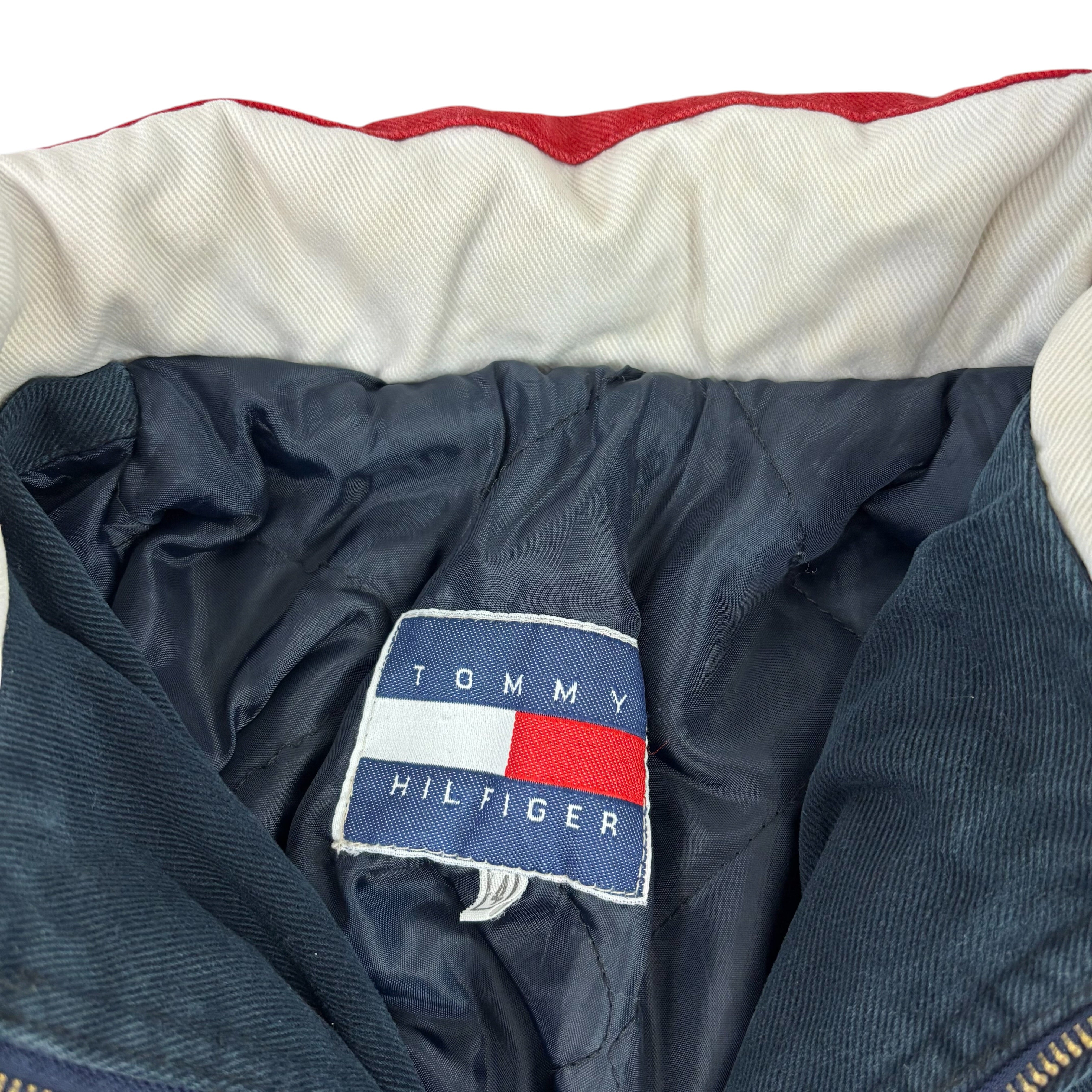 Tommy Hilfiger Sailing Gear 90s Denim Flag Quilted Jacket (XL)