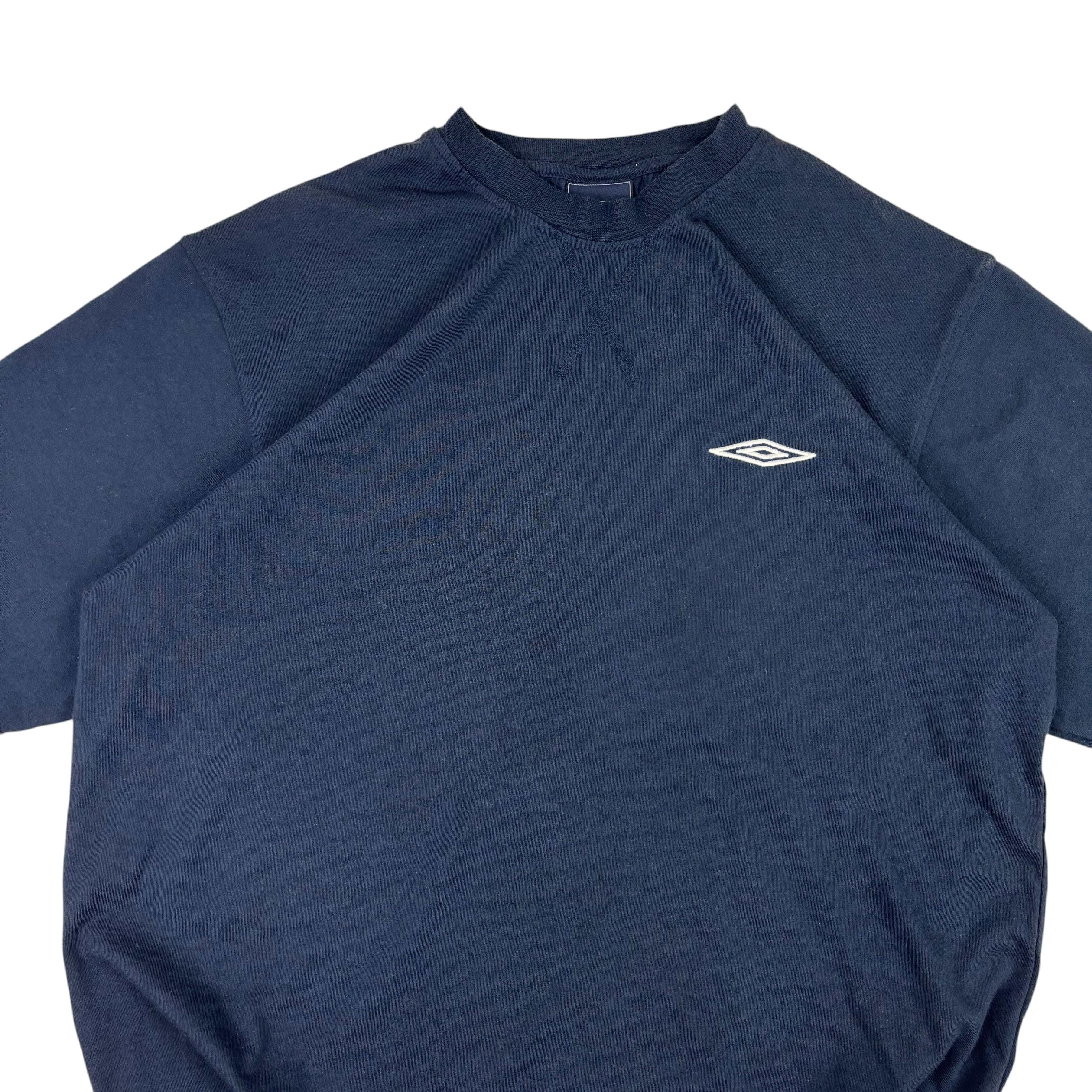 Umbro 90s Navy Logo Tee (L)