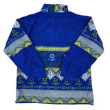 Vintage Blue Flower Pattern Fleece (M)