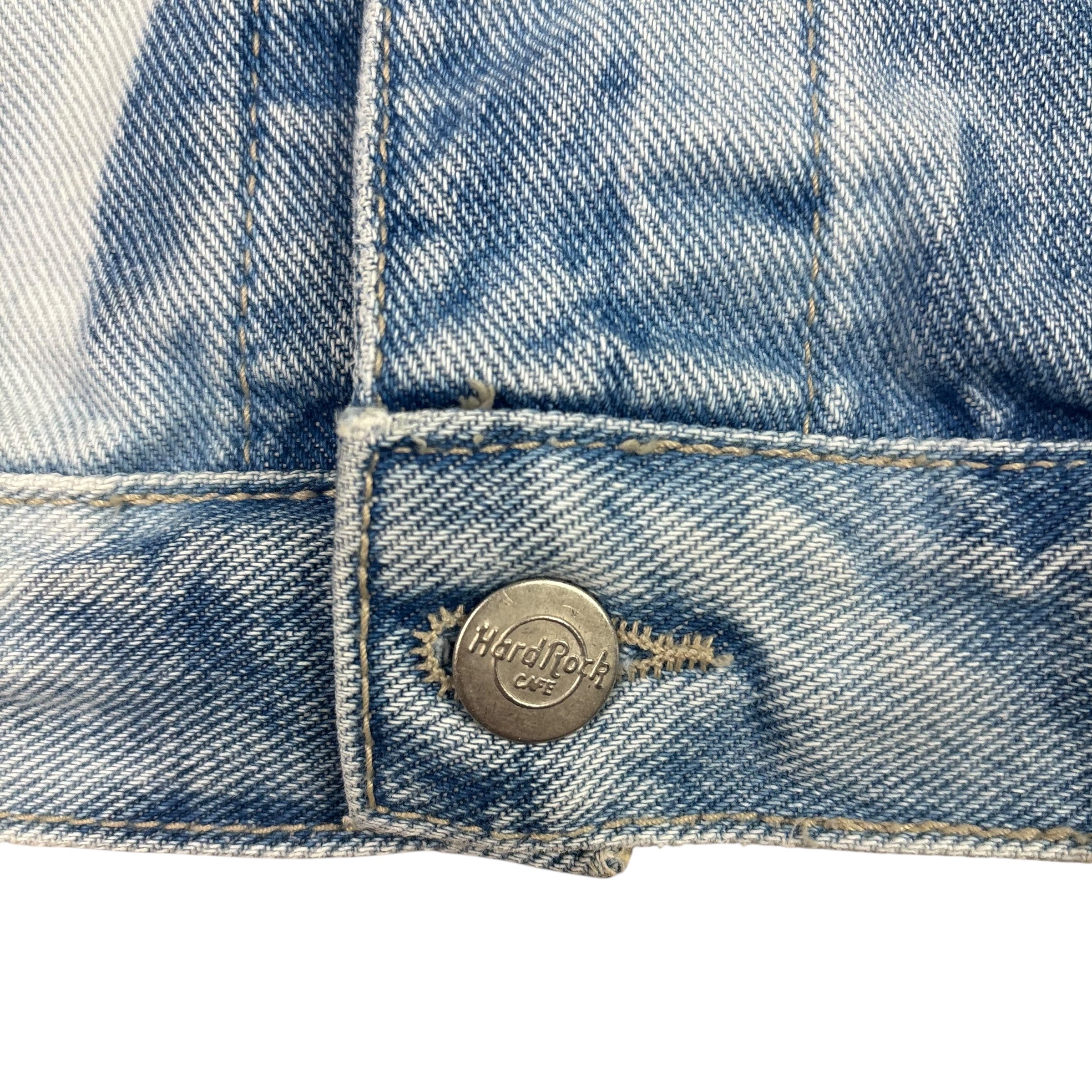 Hard Rock Cafe New York Vintage Bleach-Dyed Denim Jacket (L)