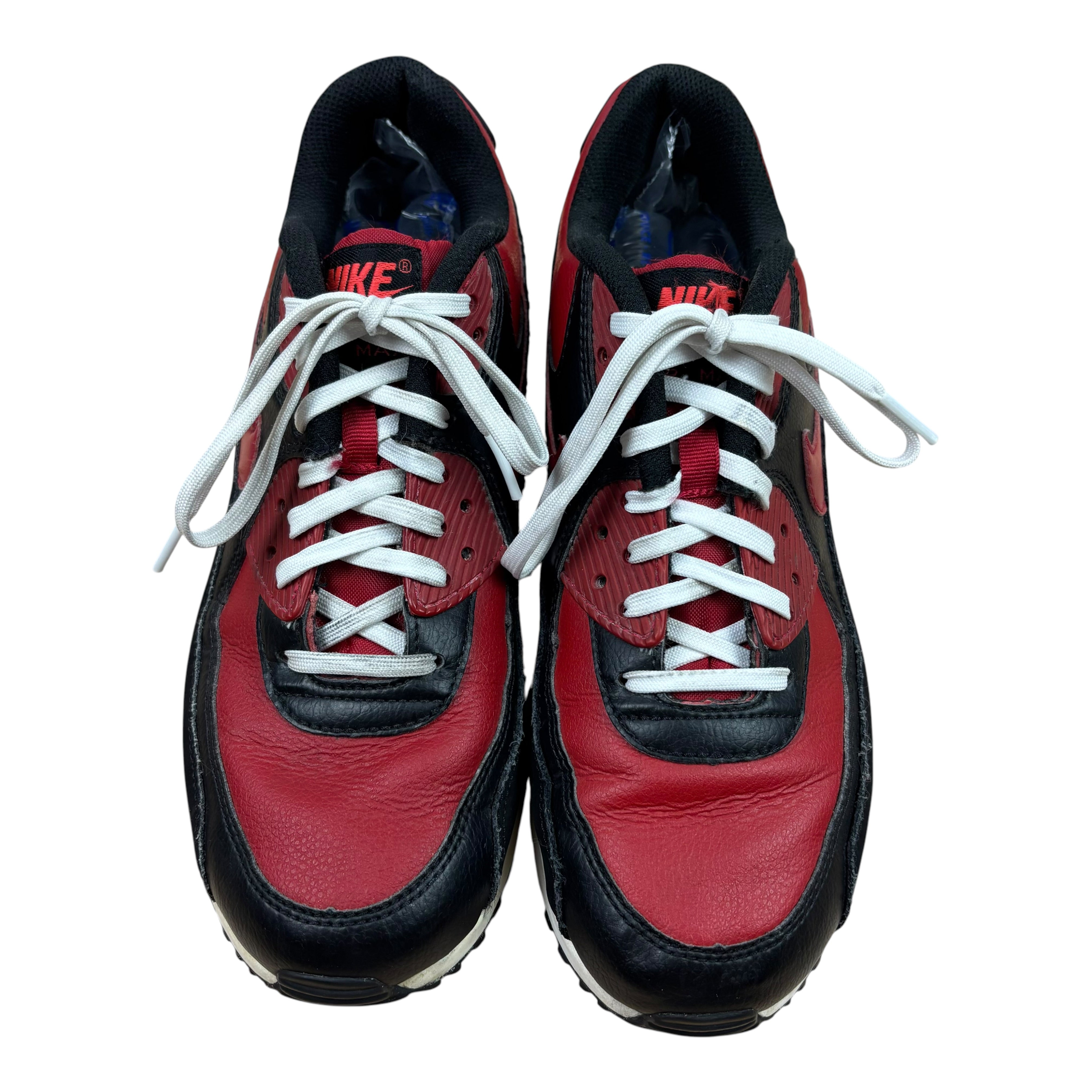 Nike AirMax90 LTR Black Red Trainers (UK6)
