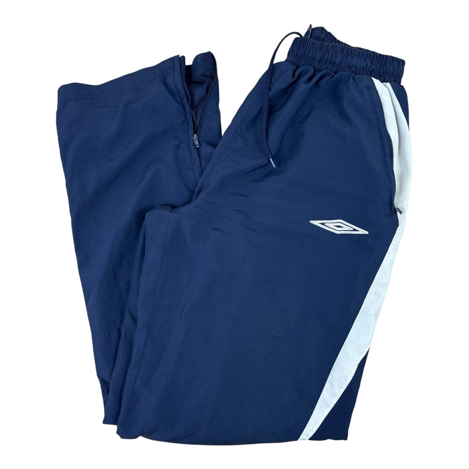 Umbro Y2K Navy Wide-Leg Baggy Trackies (M)
