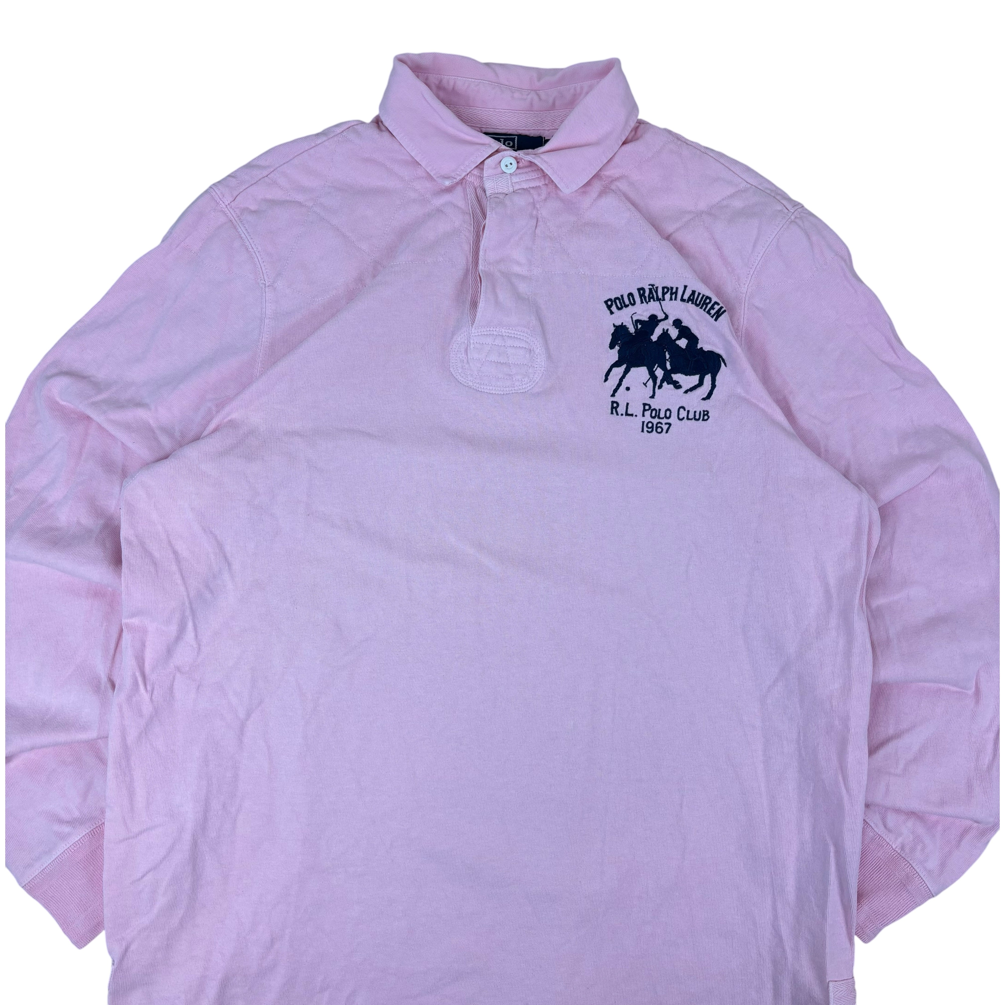 Polo Ralph Lauren 90s Pink Big Pony LS Polo Shirt (L)