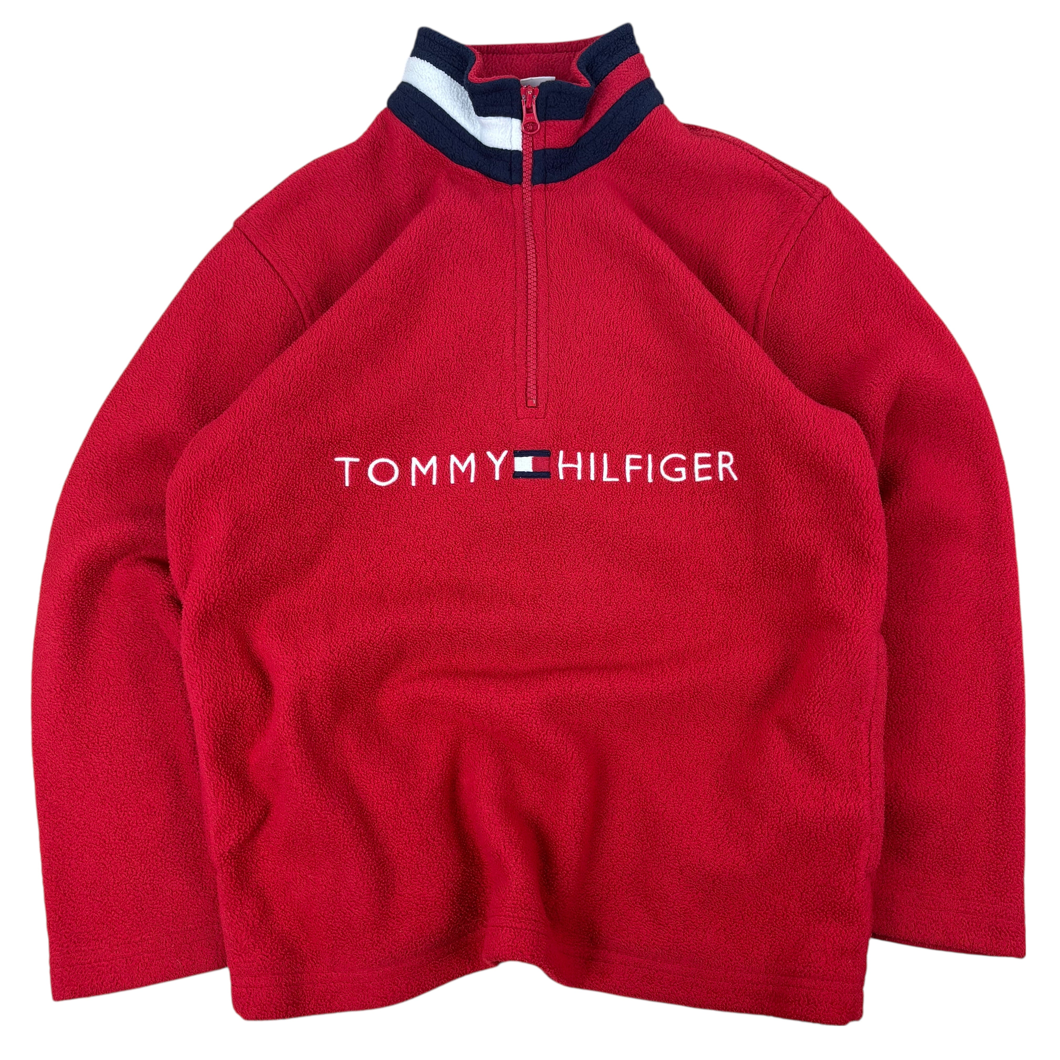 Tommy Hilfiger Red Spell-Out Q-Zip Fleece (Women’s M)