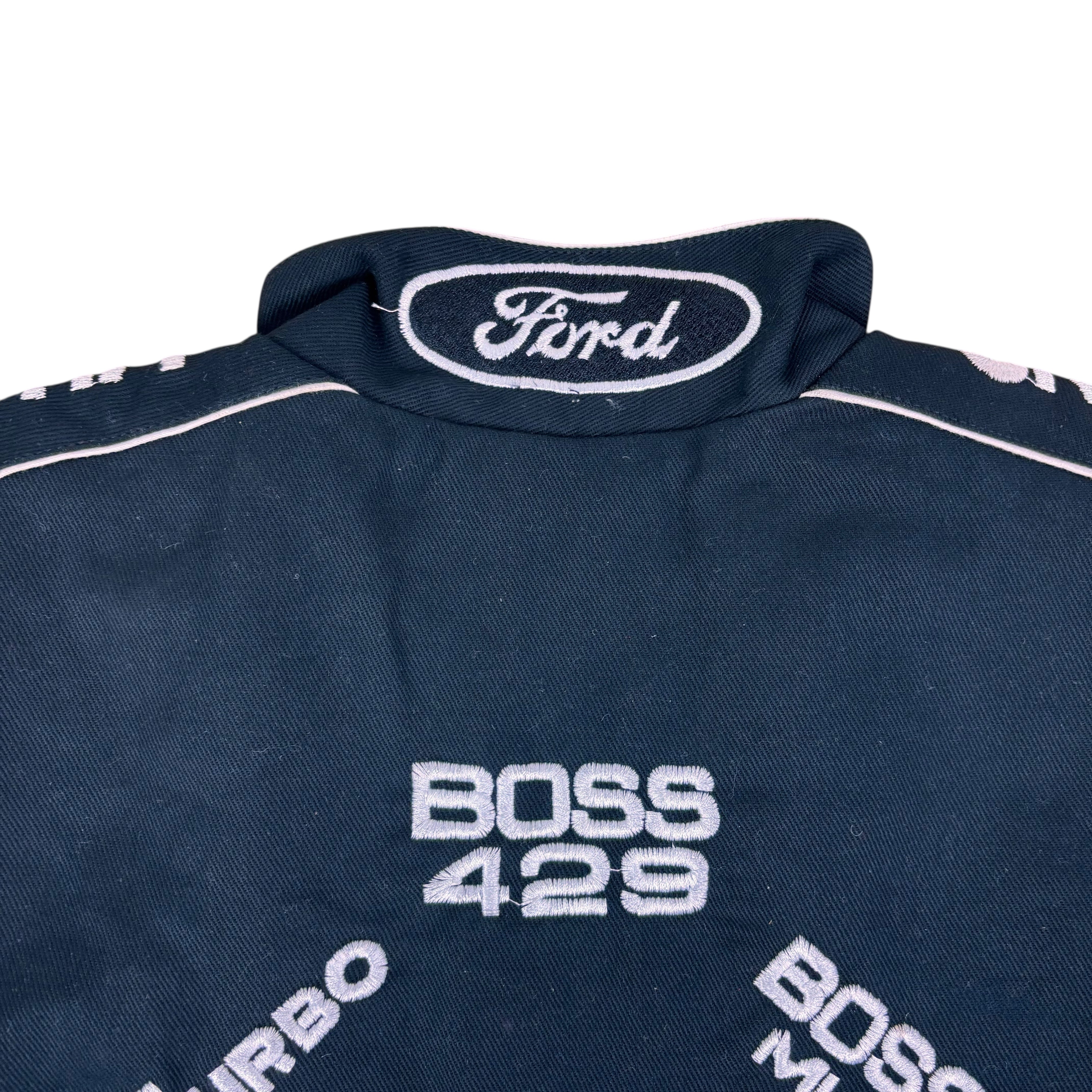 JHDesign Black Ford Mustang NASCAR Racing Jacket (L)