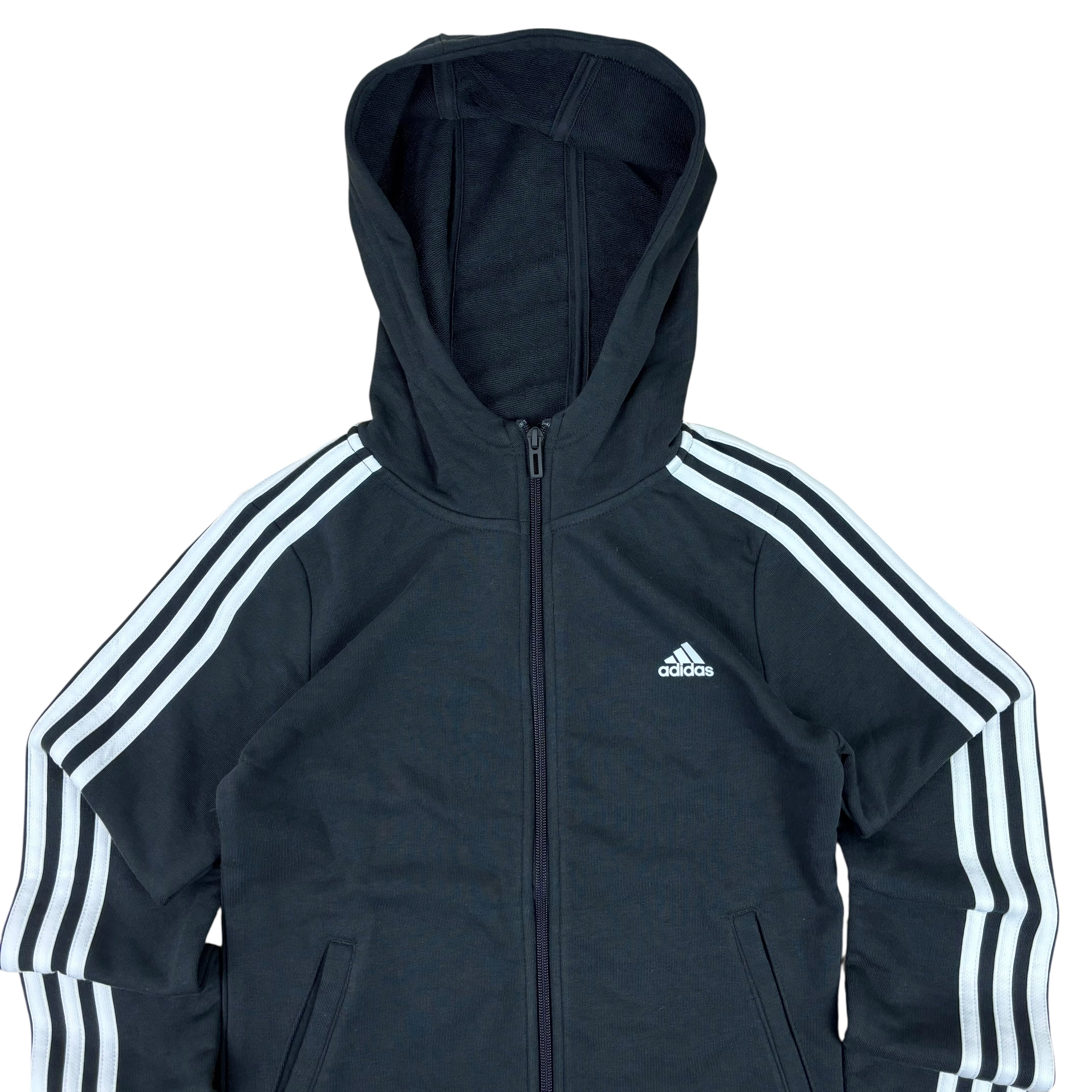 Adidas Black Zip-Up Logo Hoodie BNWT (11-12yrs)