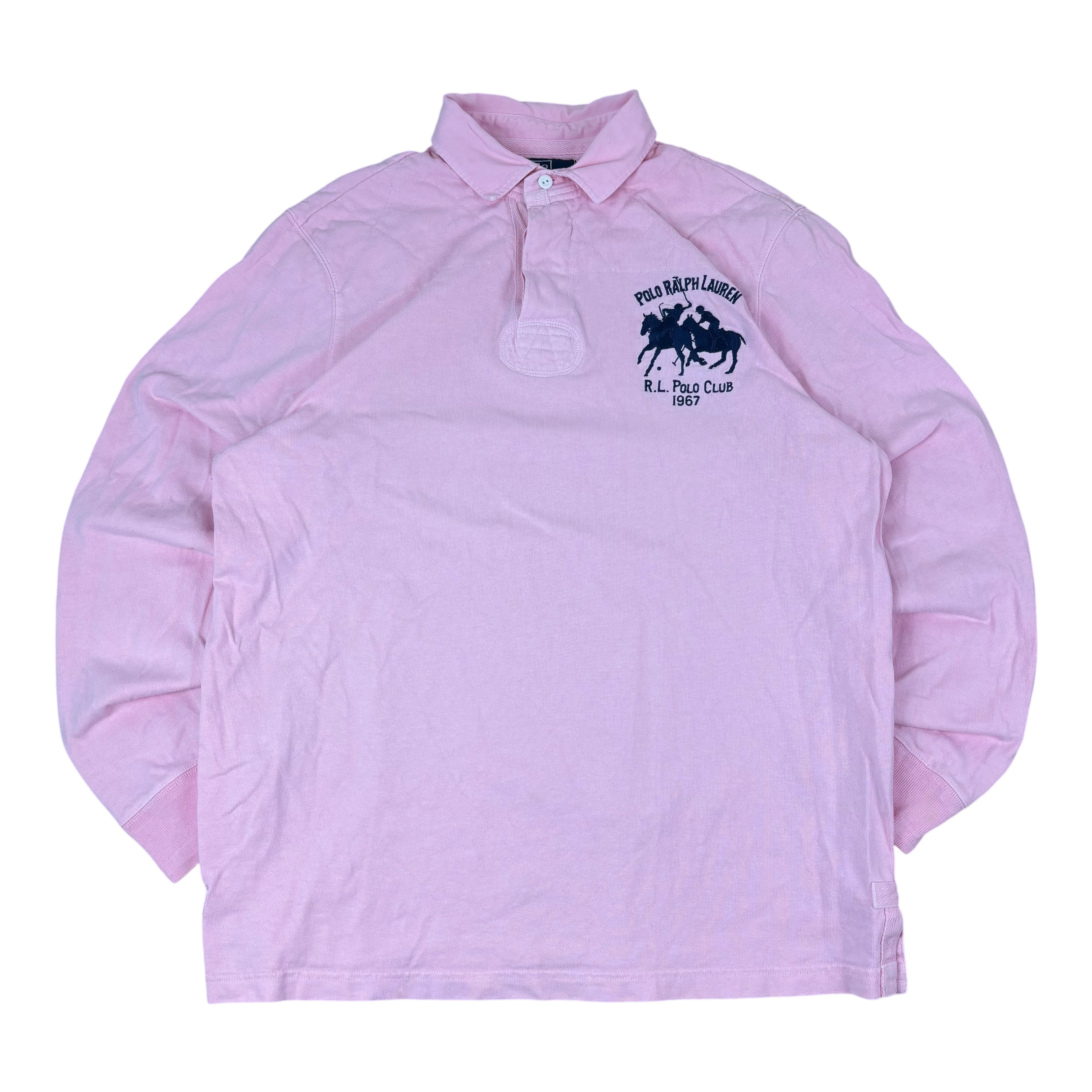 Polo Ralph Lauren 90s Pink Big Pony LS Polo Shirt (L)