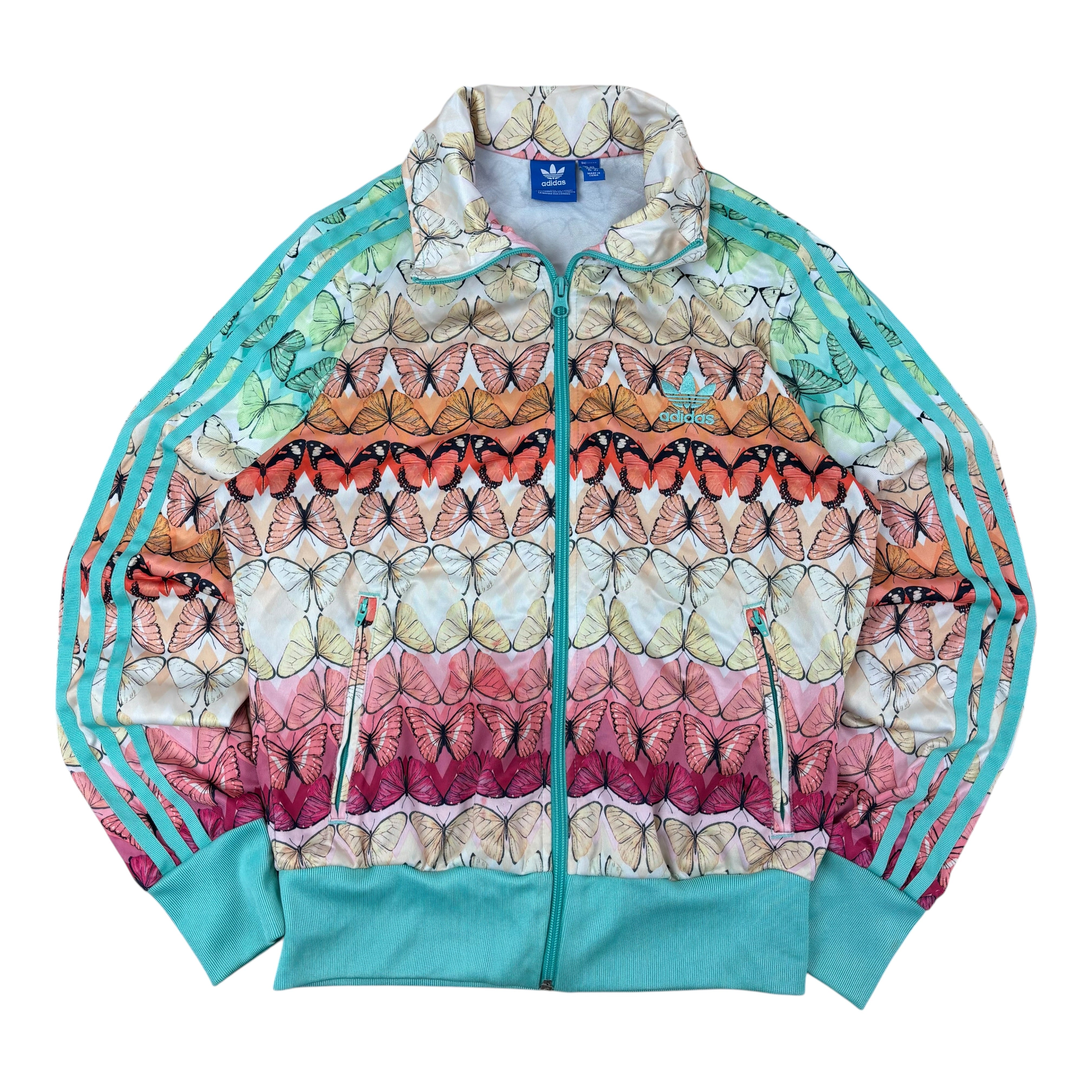 Adidas Butterfly Trefoil Cropped Bomber Track Jacket (Women’s S)