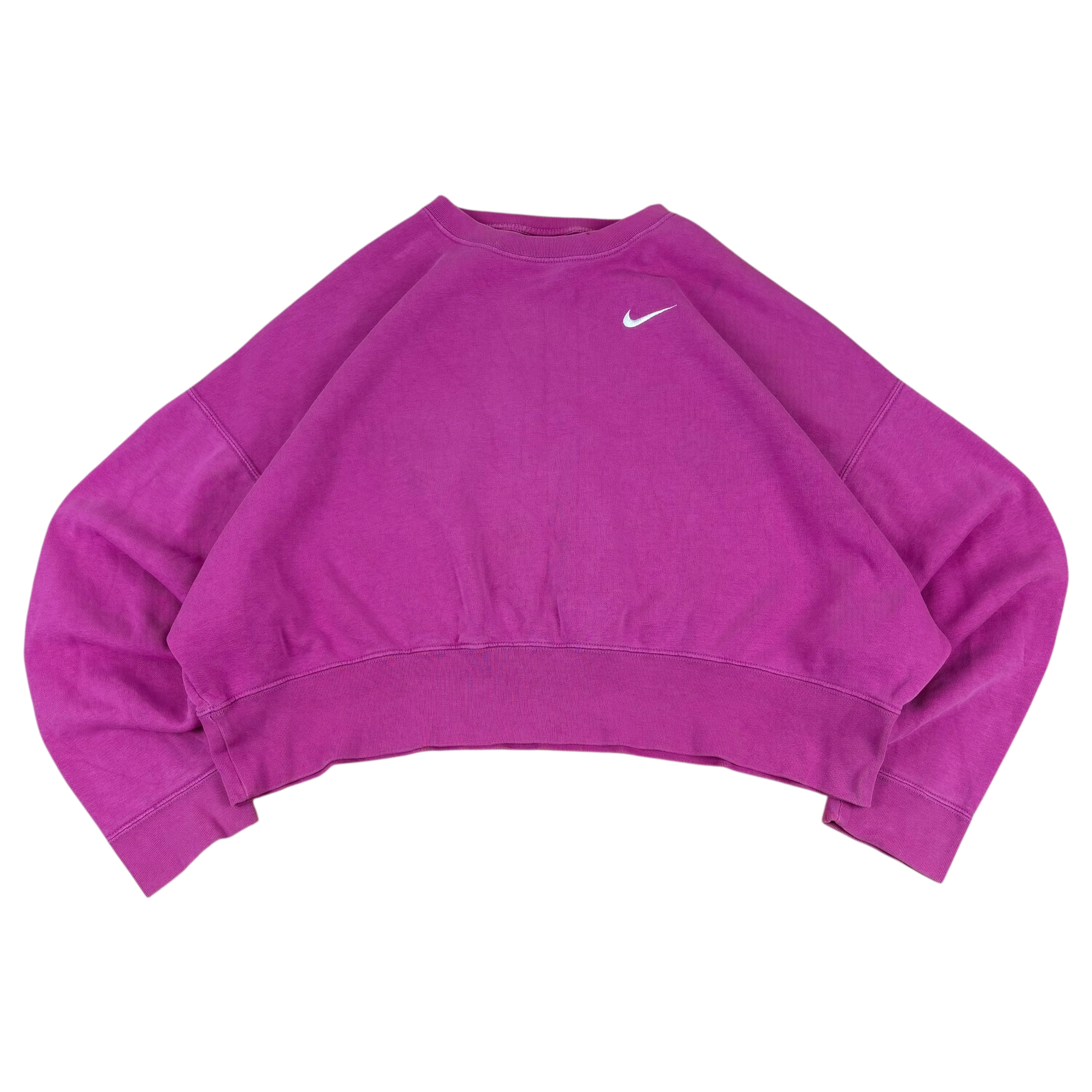 Nike Pink Oversized Cropped Logo Sweater (Women’s S)