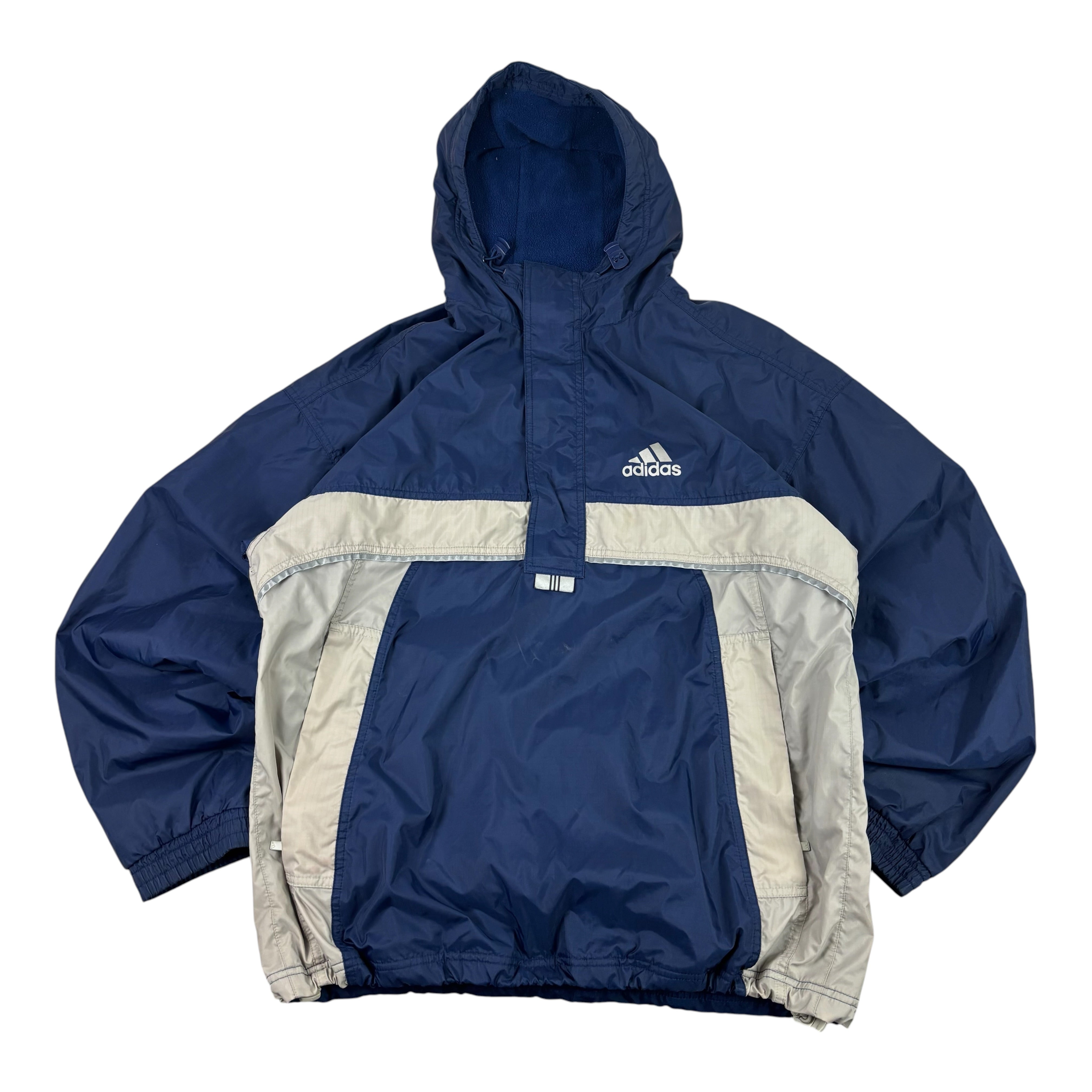 Adidas Y2K Navy Fleece-Lined Q-Zip Jacket (S)
