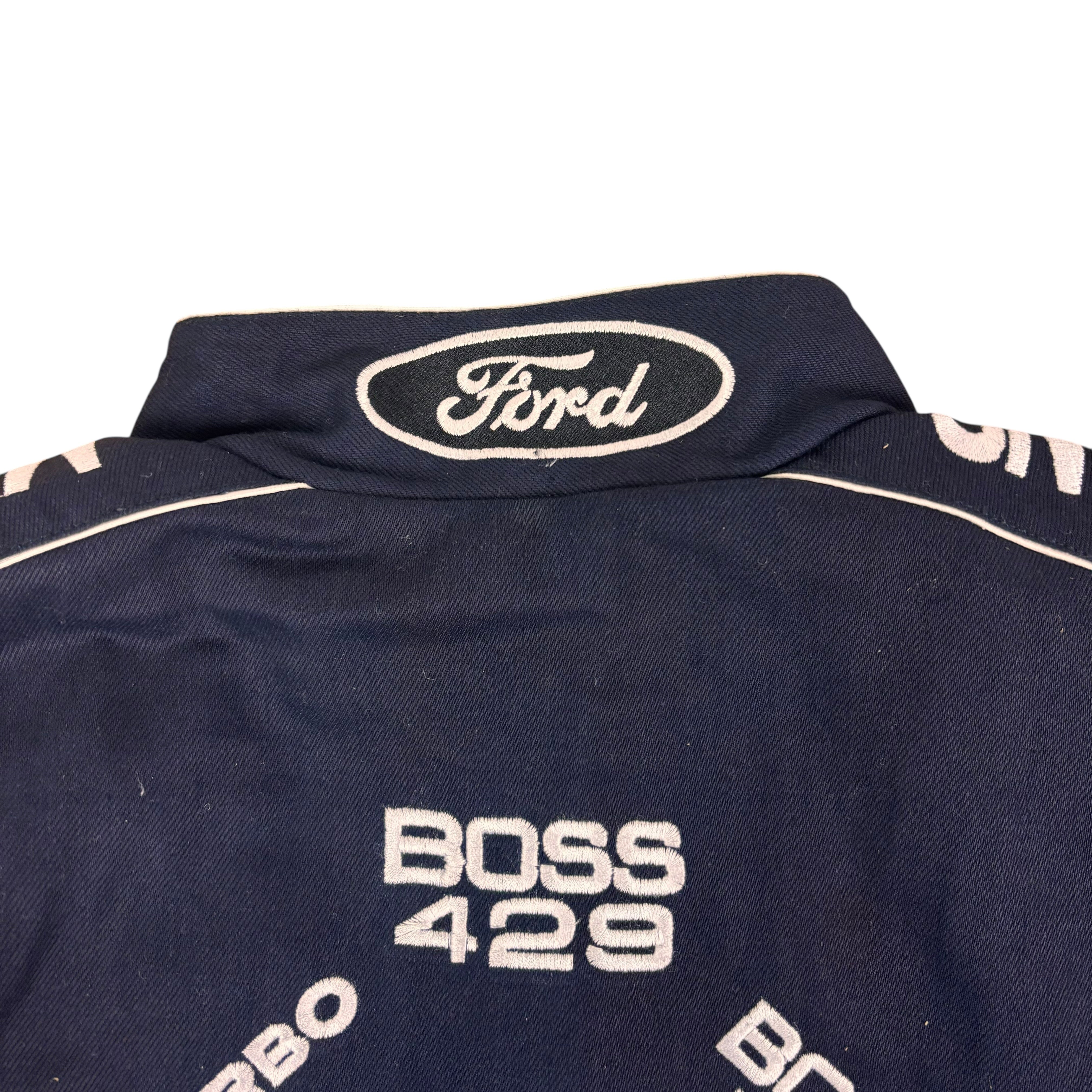 JHDesign Navy Ford Mustang NASCAR Racing Jacket (L)