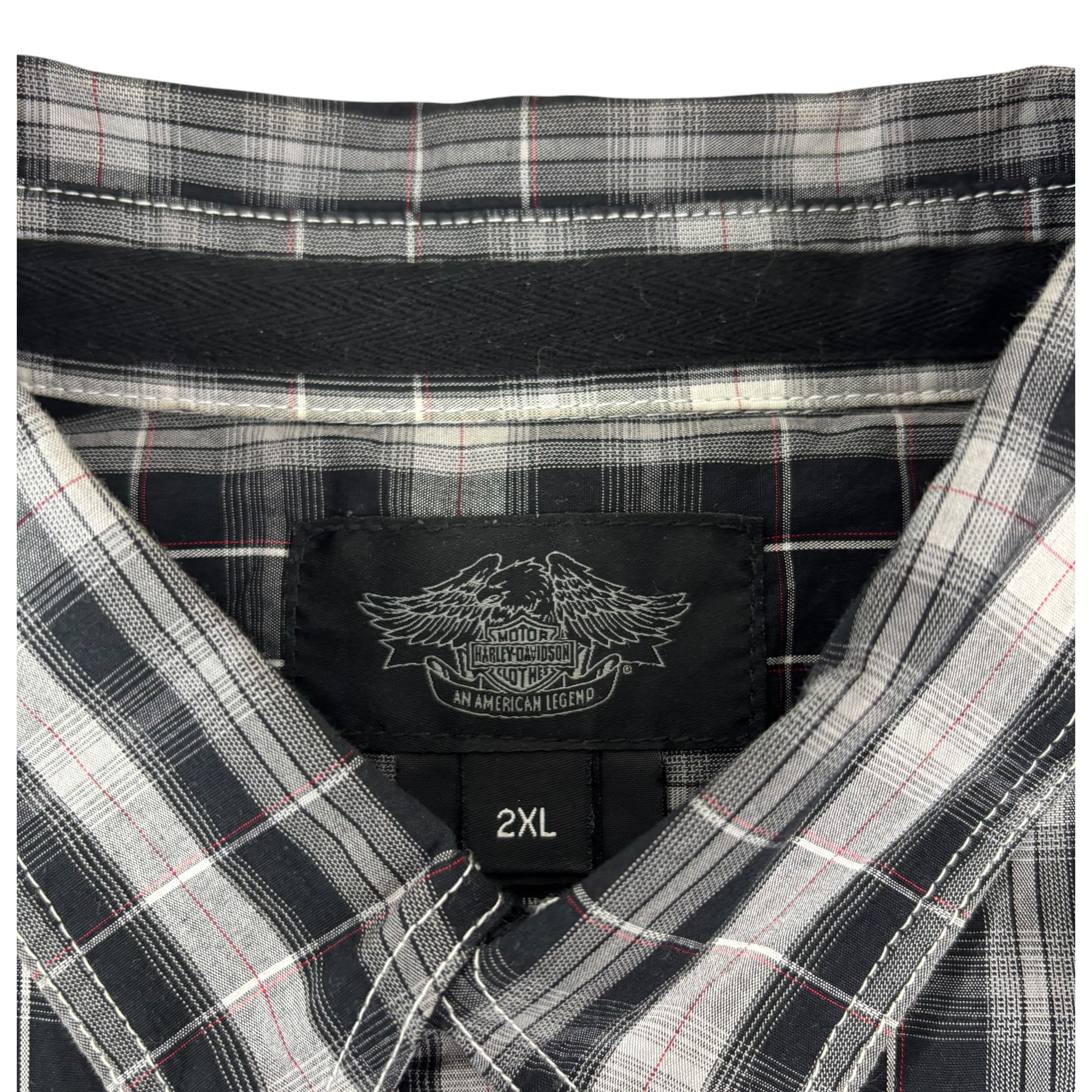 Harley Davidson Y2K Plaid Biker Shirt (XXL)