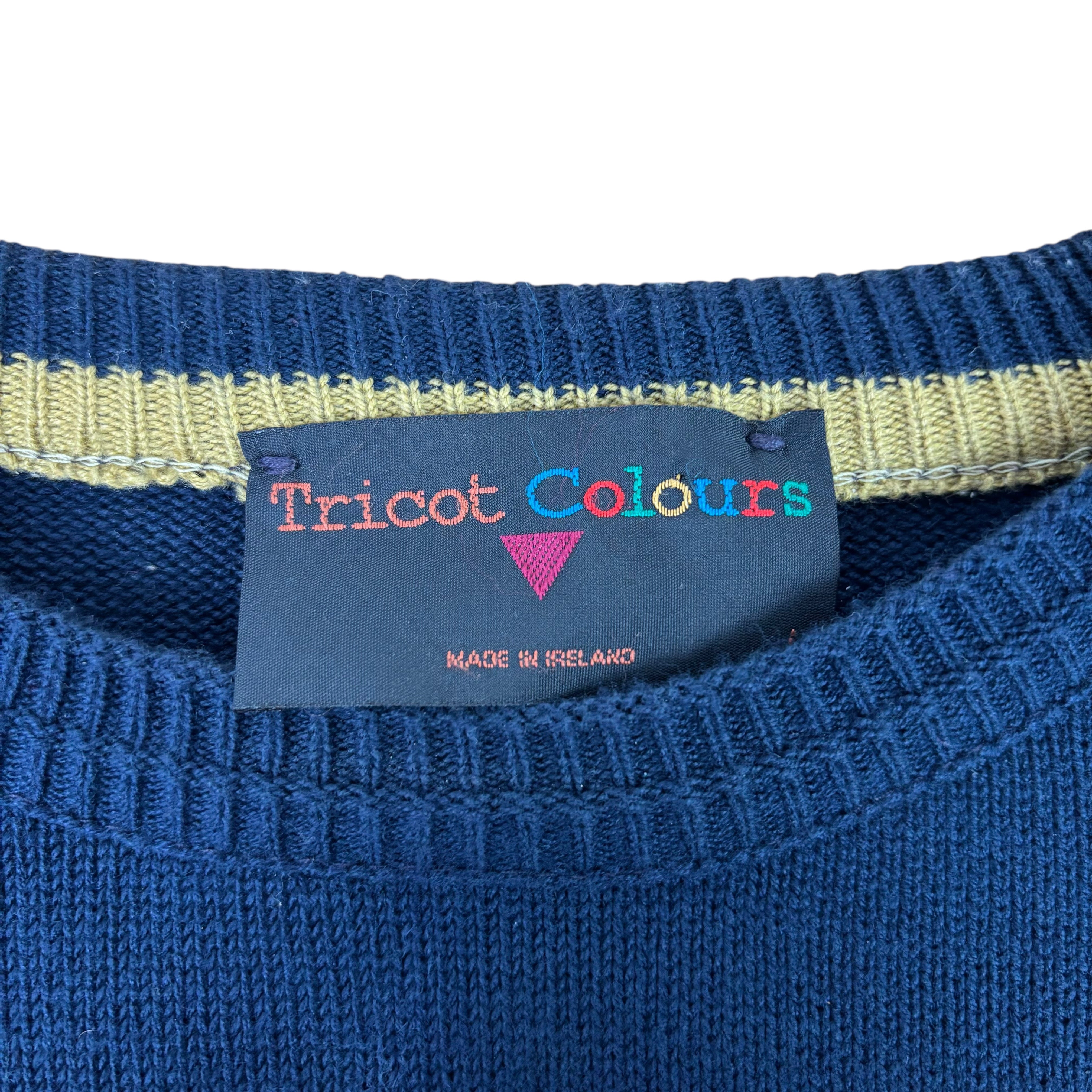 Tricot Colours Vintage Made in Ireland Knitted Fisherman Sweater (L)