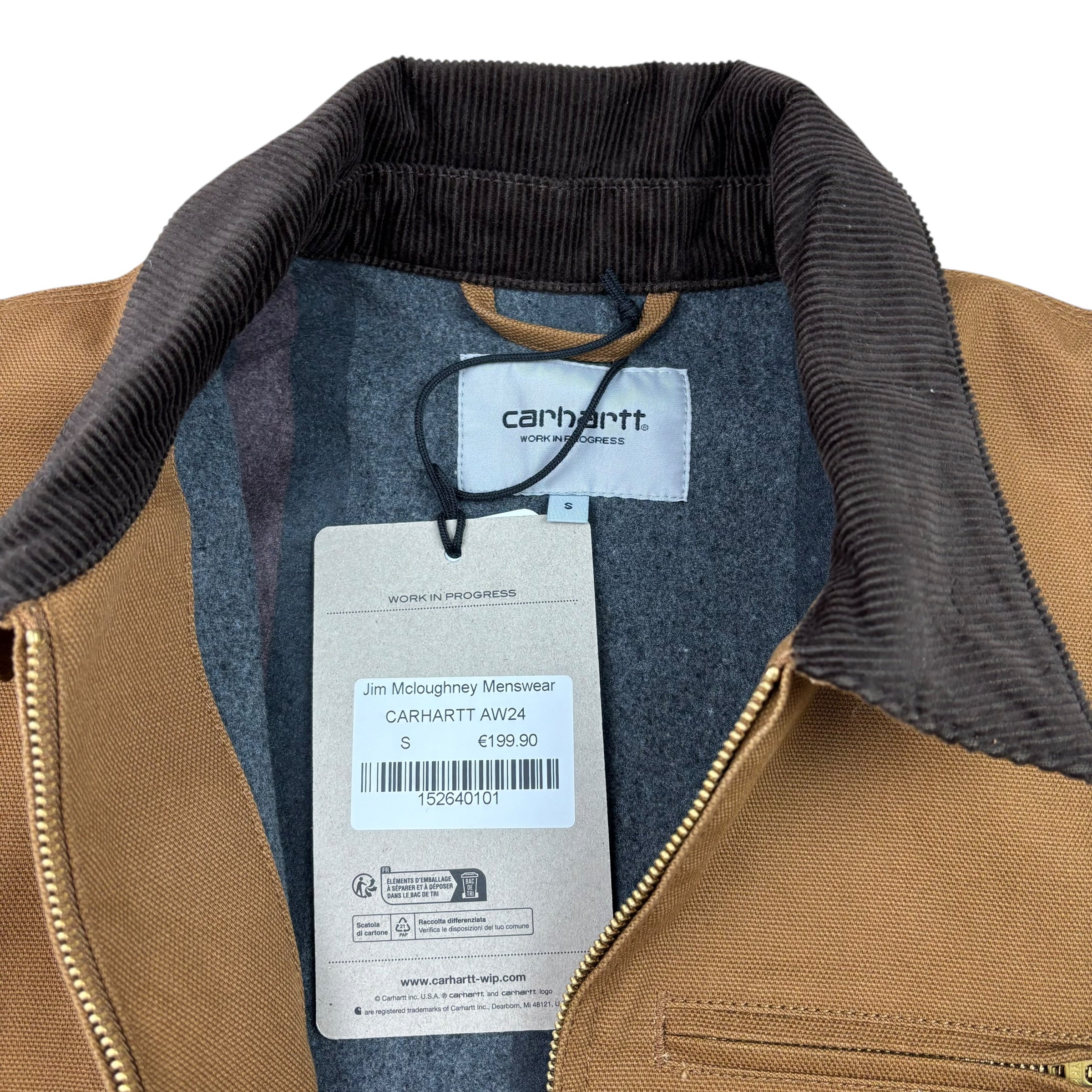 Carhartt WIP Hamilton Brown Rigid Detroit Jacket BNWT (S)