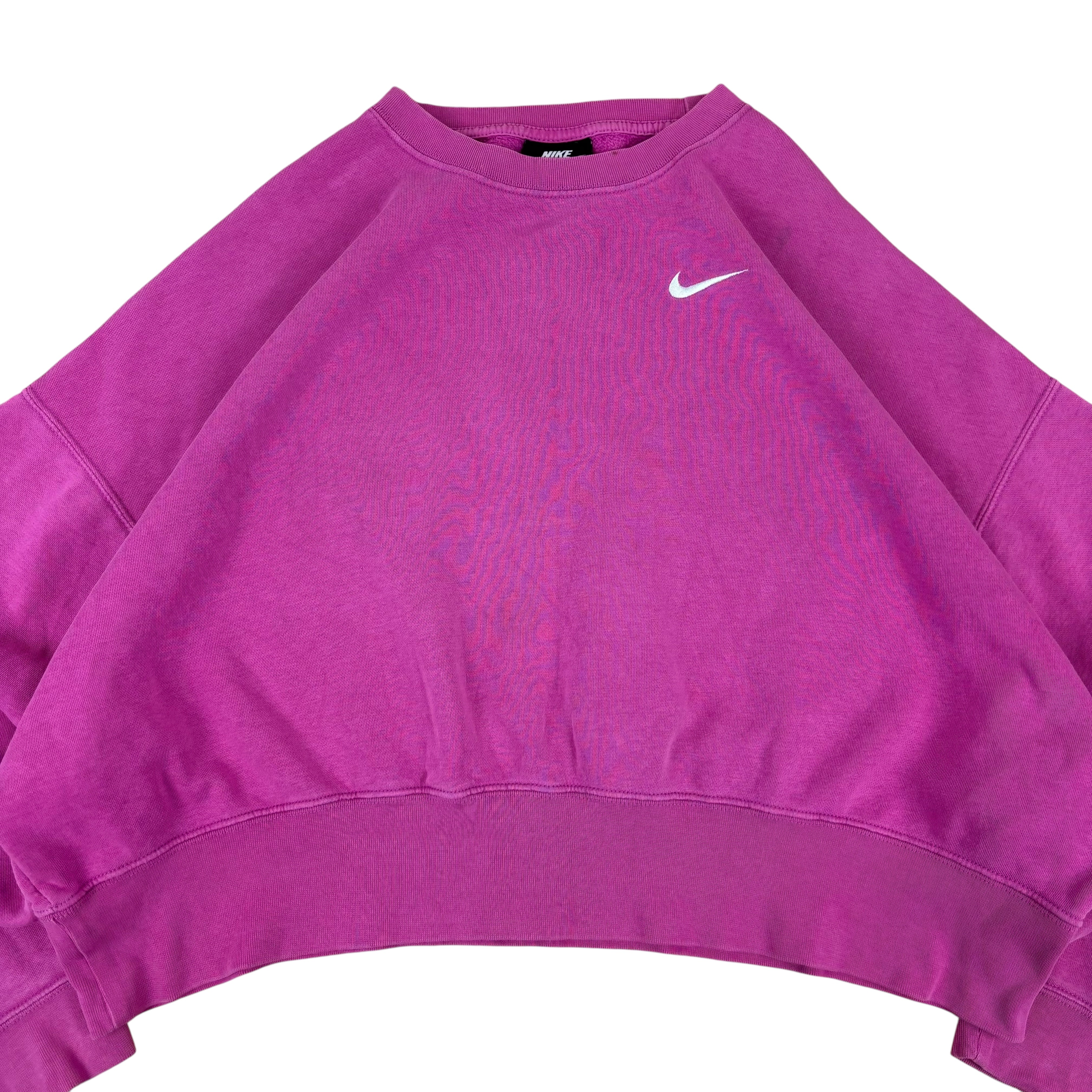 Nike Pink Oversized Cropped Logo Sweater (Women’s S)