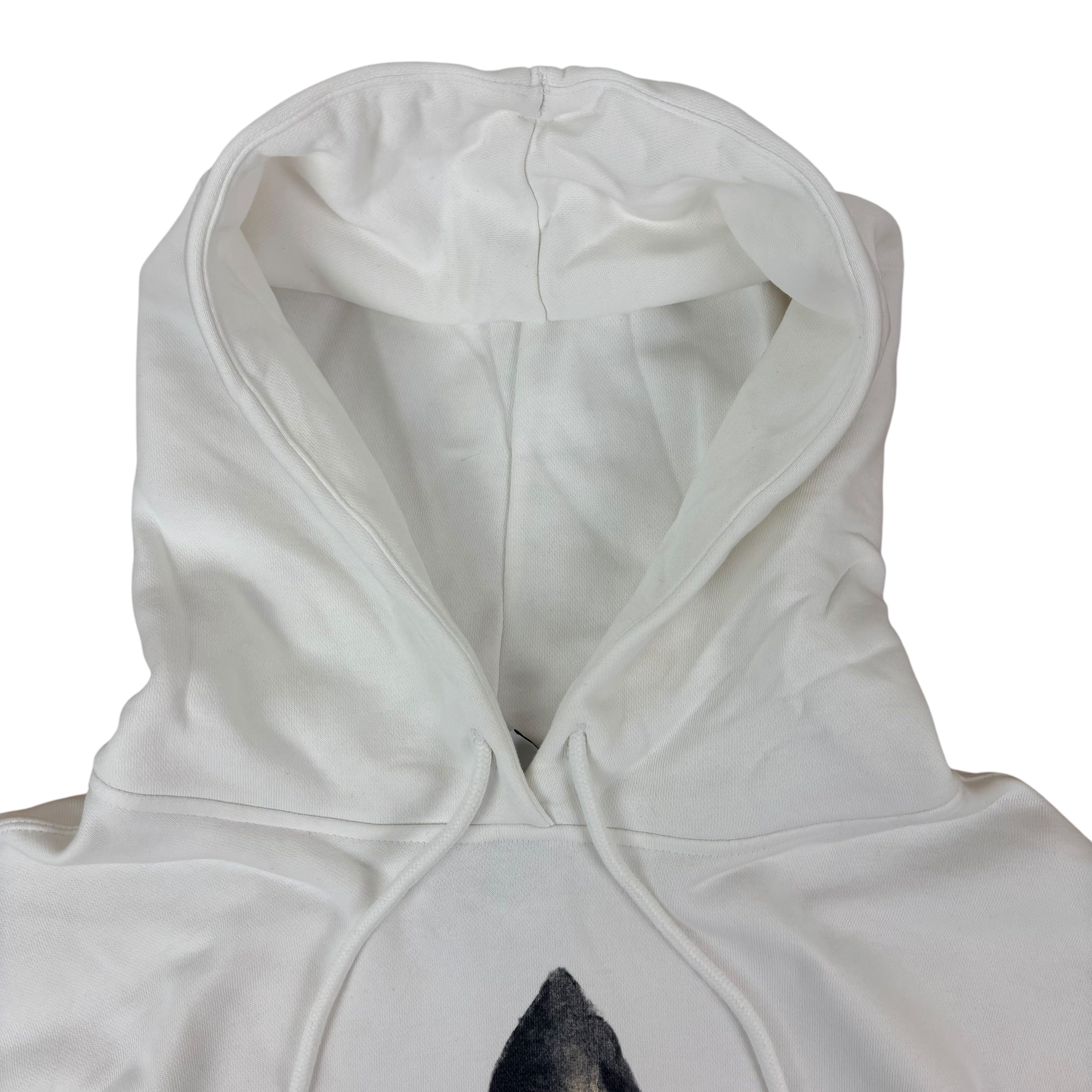 Adidas White Logo Graphic Hoodie (M)