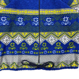 Vintage Blue Flower Pattern Fleece (M)