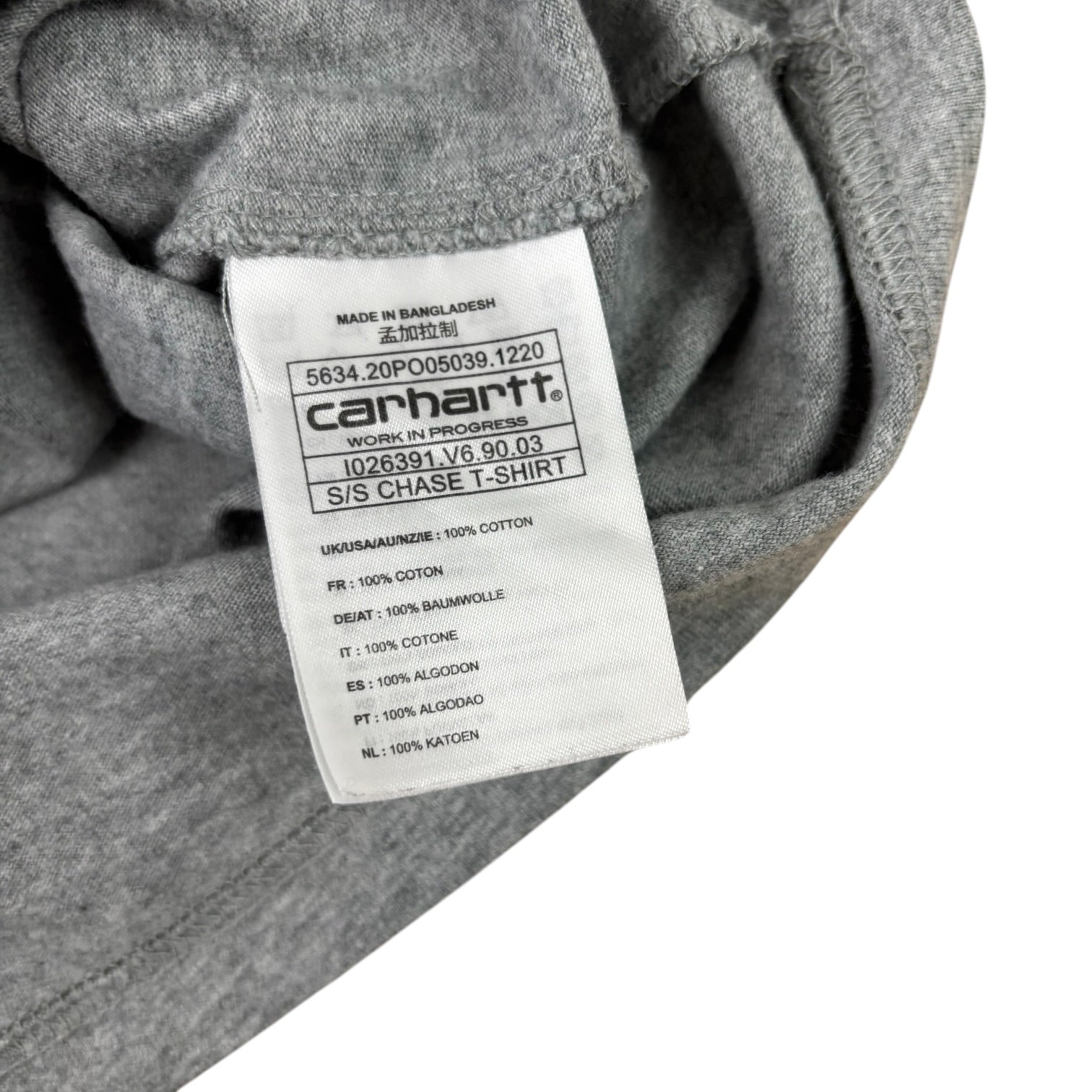 Carhartt WIP Grey Chase Tee (S)