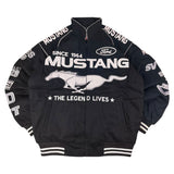 JHDesign Black Ford Mustang NASCAR Racing Jacket (L)