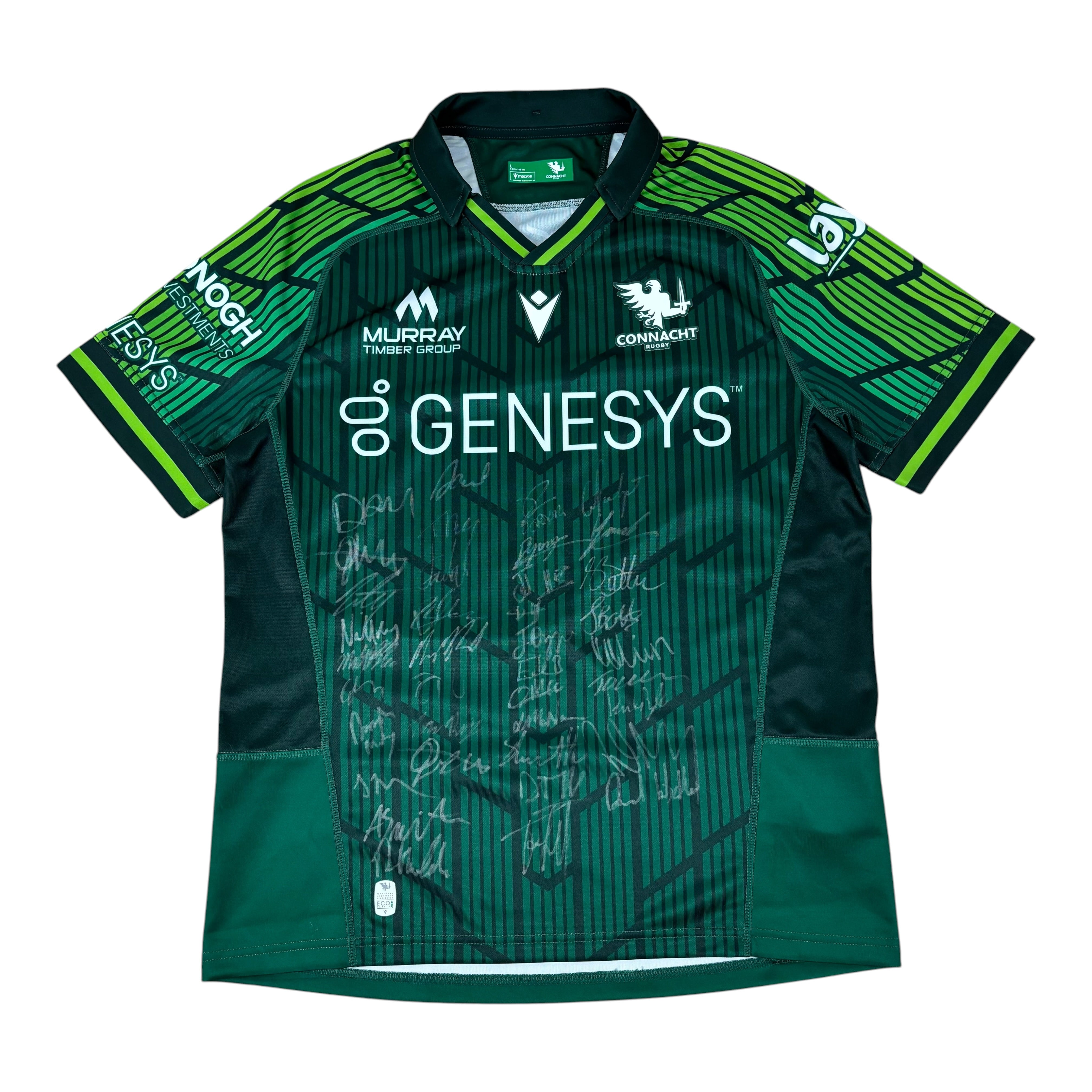 Macron Connacht Rugby 2023/24 Squad Signed Home Jersey (L)