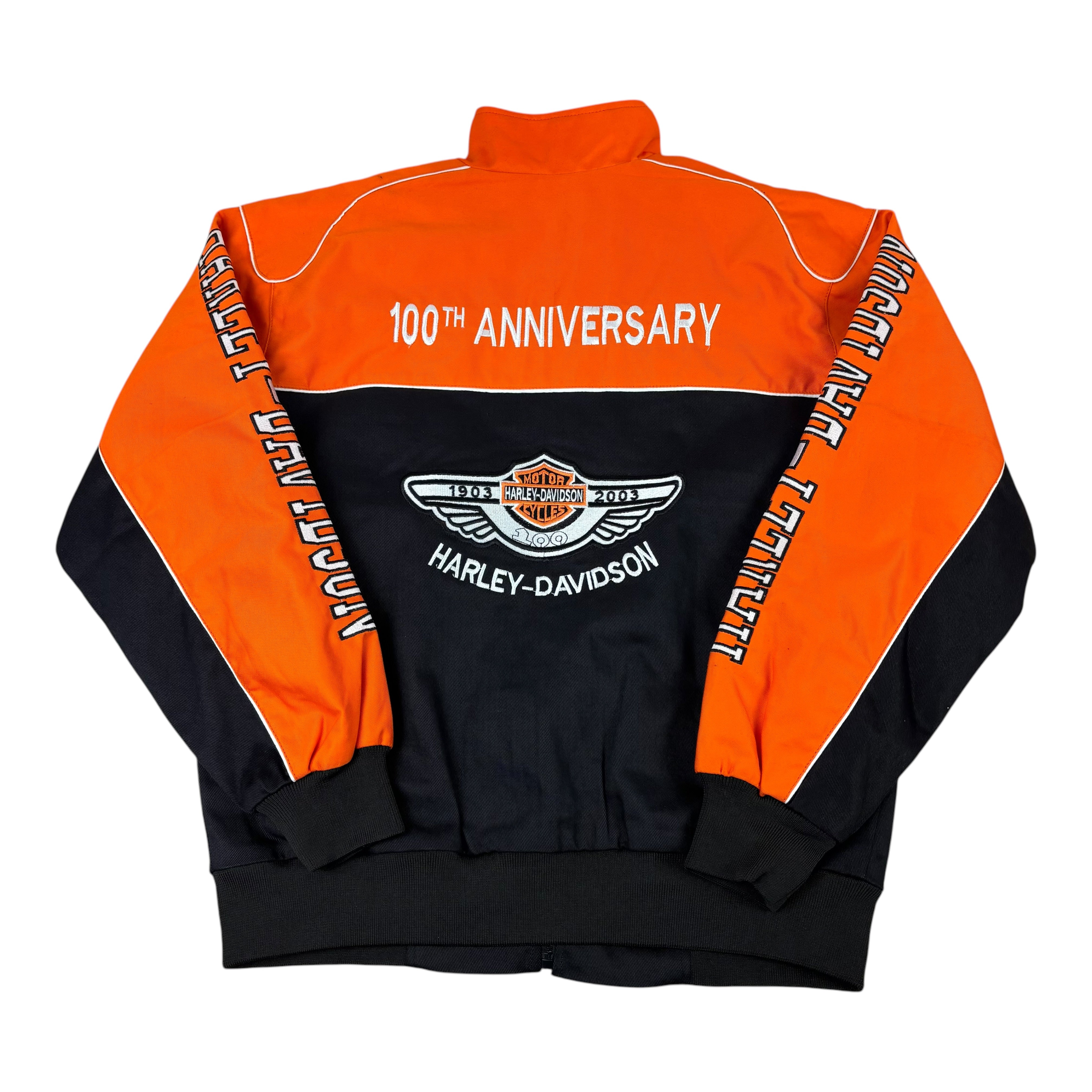 Harley Davidson 100 Year Anniversary 2003 Orange Racing Jacket (M-XL)