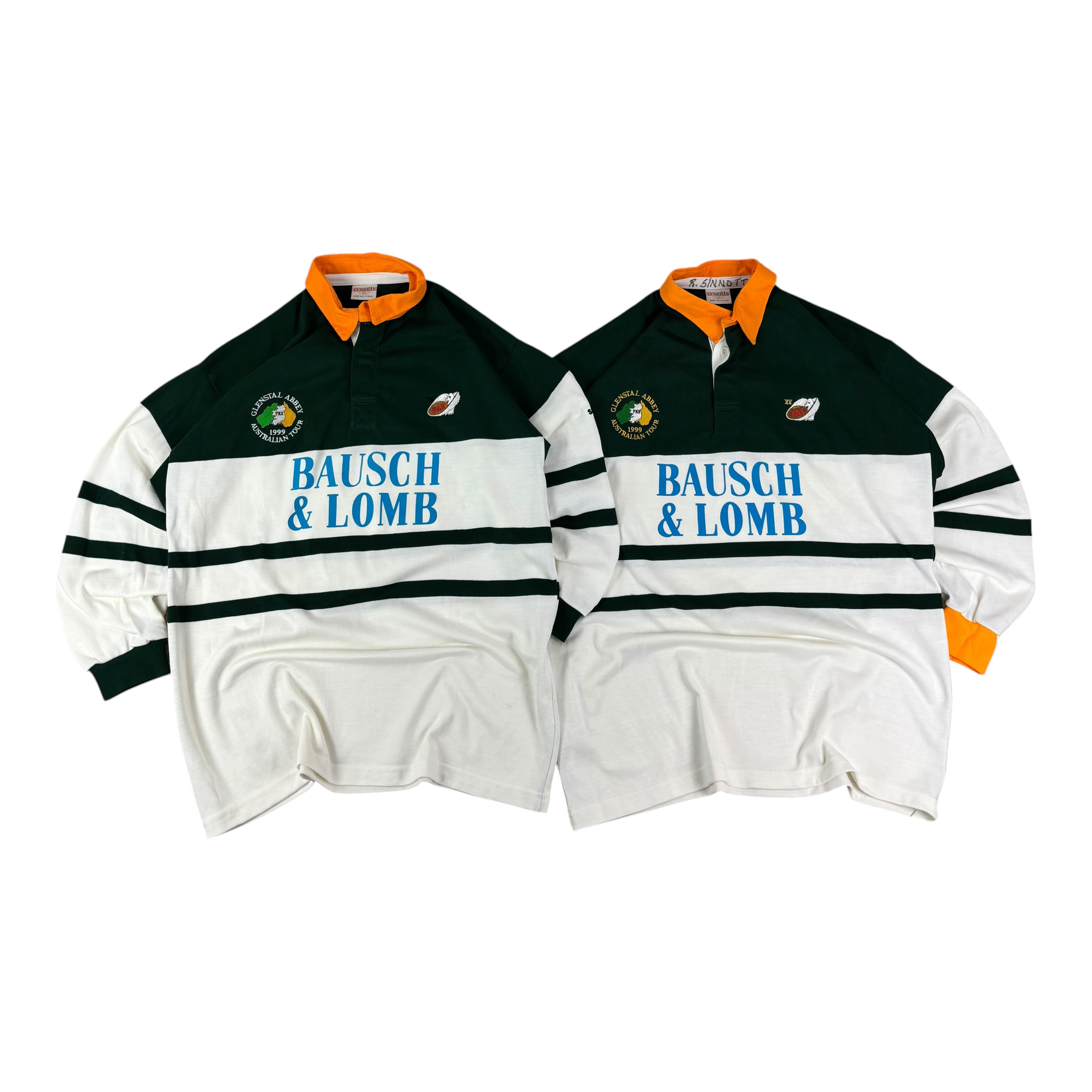 2x O’Neills Glenstal Abbey 1999 Australian Tour No.2 & No.7 LS Jerseys (XL)