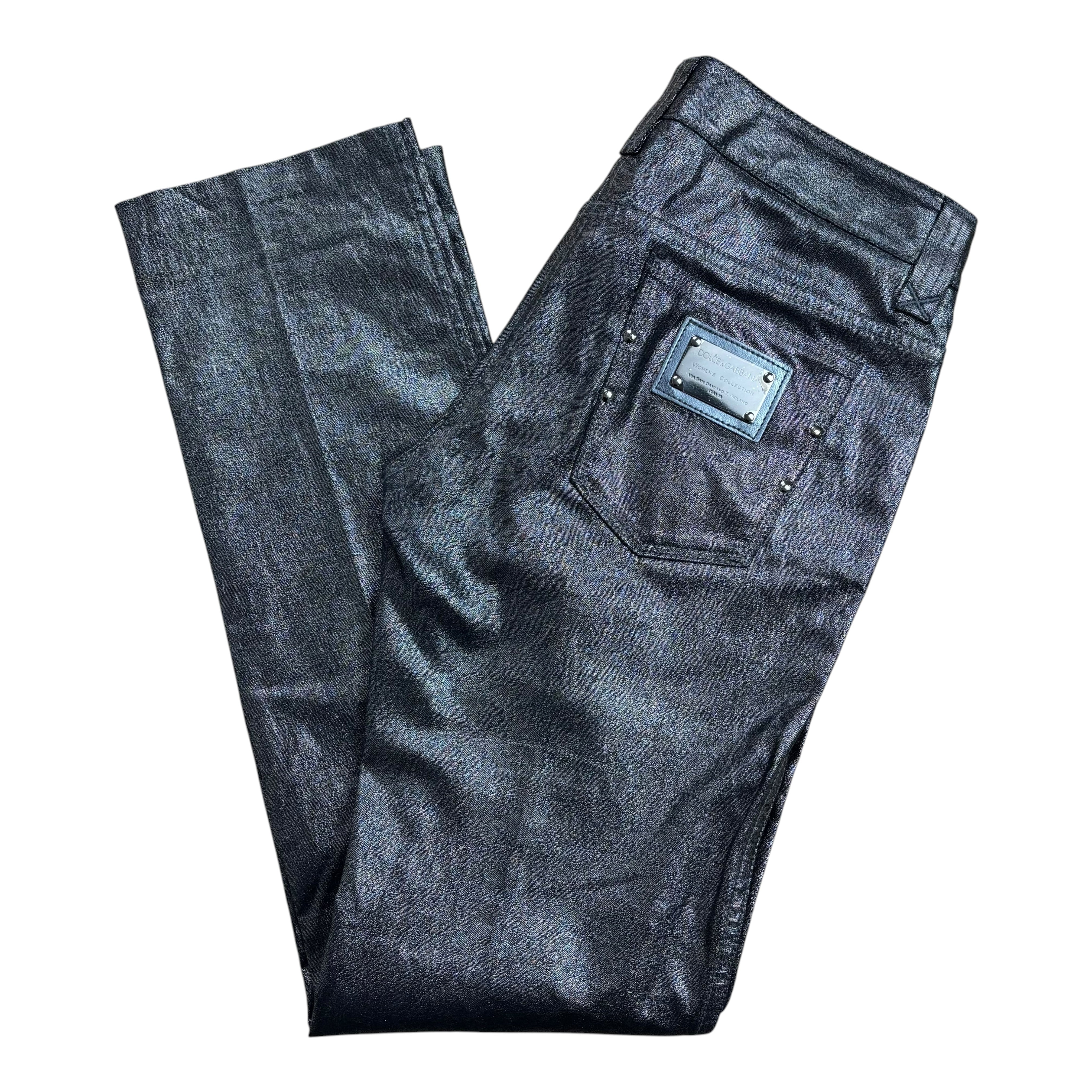 Dolce&Gabanna Y2K Silver Denim Pants (Women’s S)