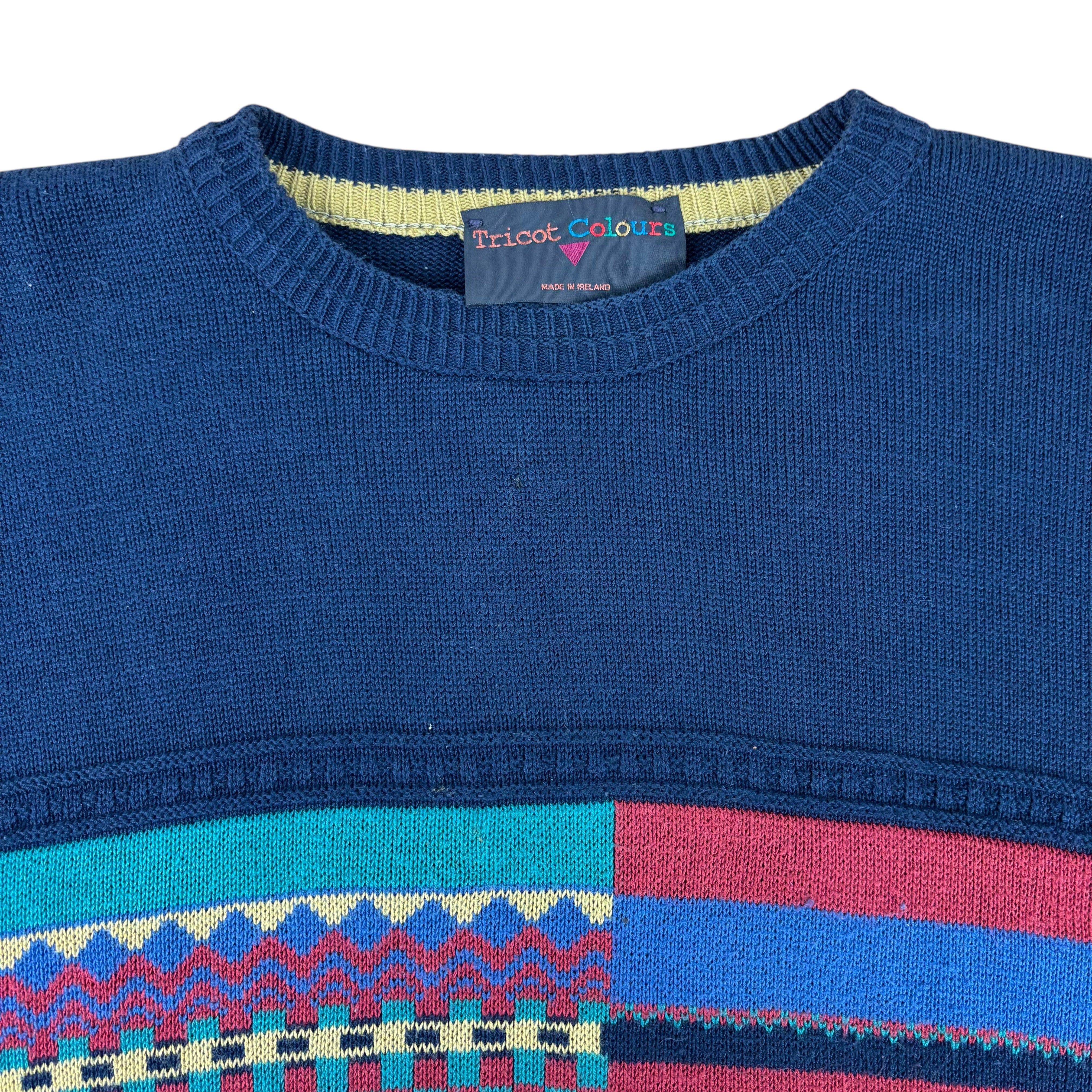 Tricot Colours Vintage Made in Ireland Knitted Fisherman Sweater (L)
