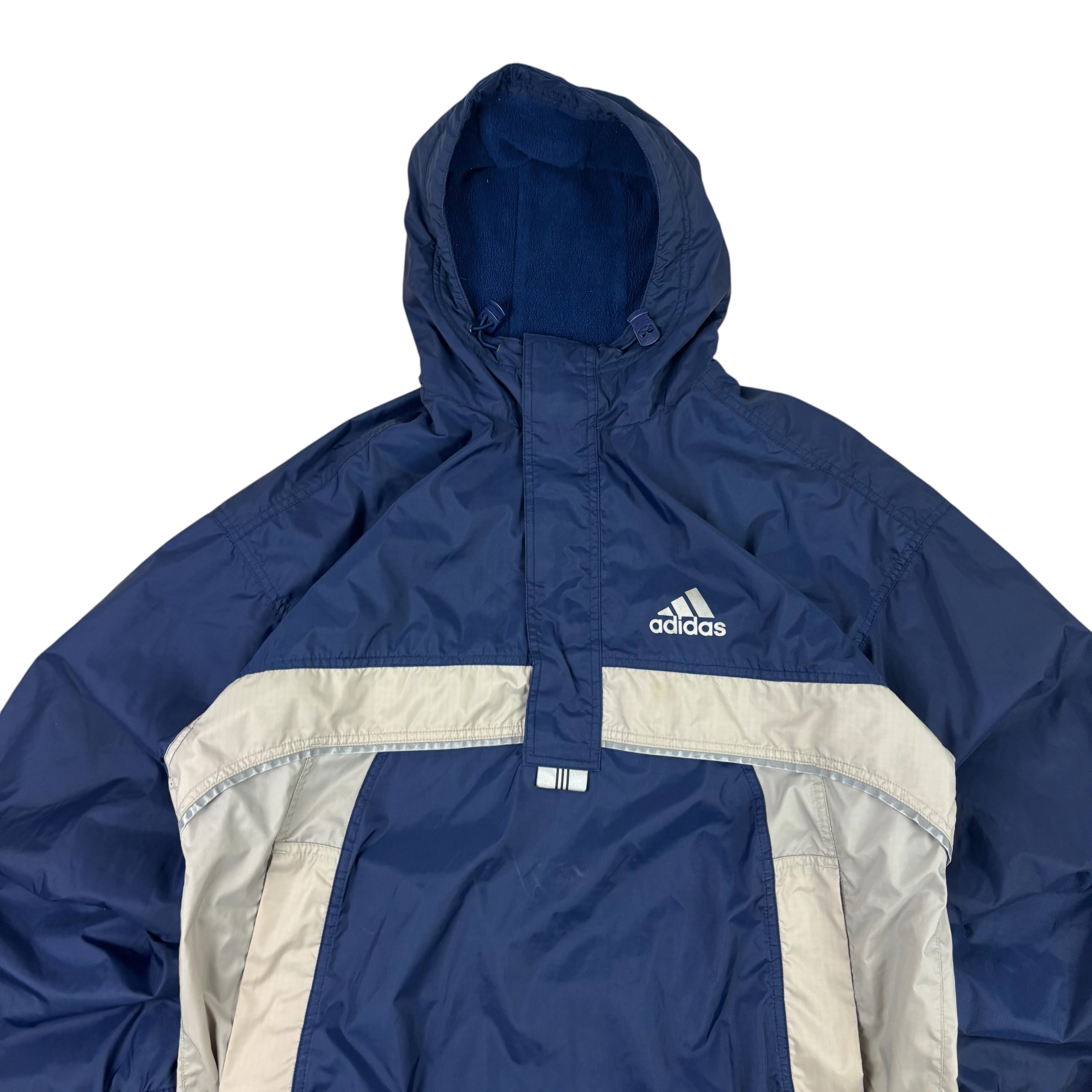 Adidas Y2K Navy Fleece-Lined Q-Zip Jacket (S)