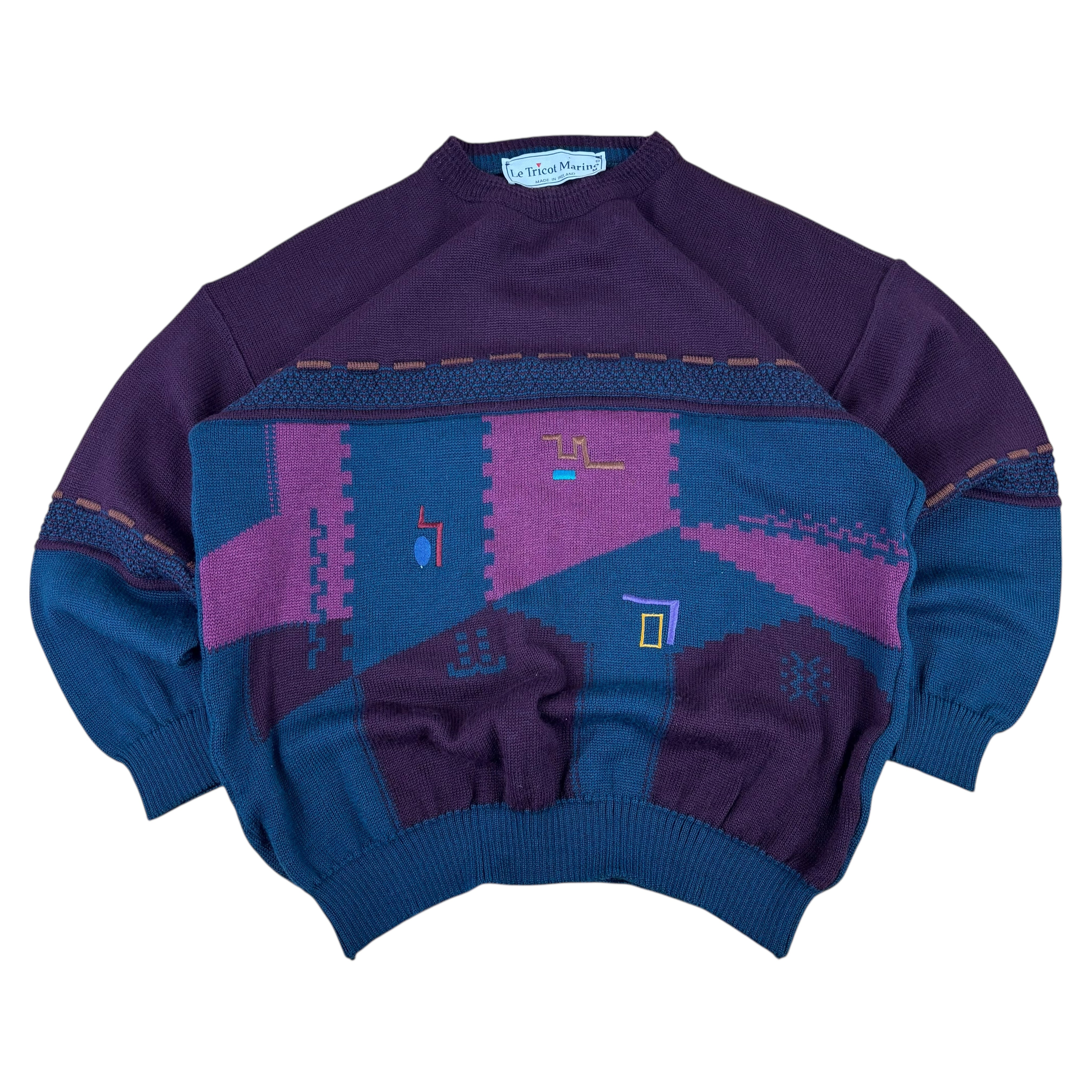 Le Tricot Marine Vintage Made in Ireland Knitted Fisherman Sweater (M)