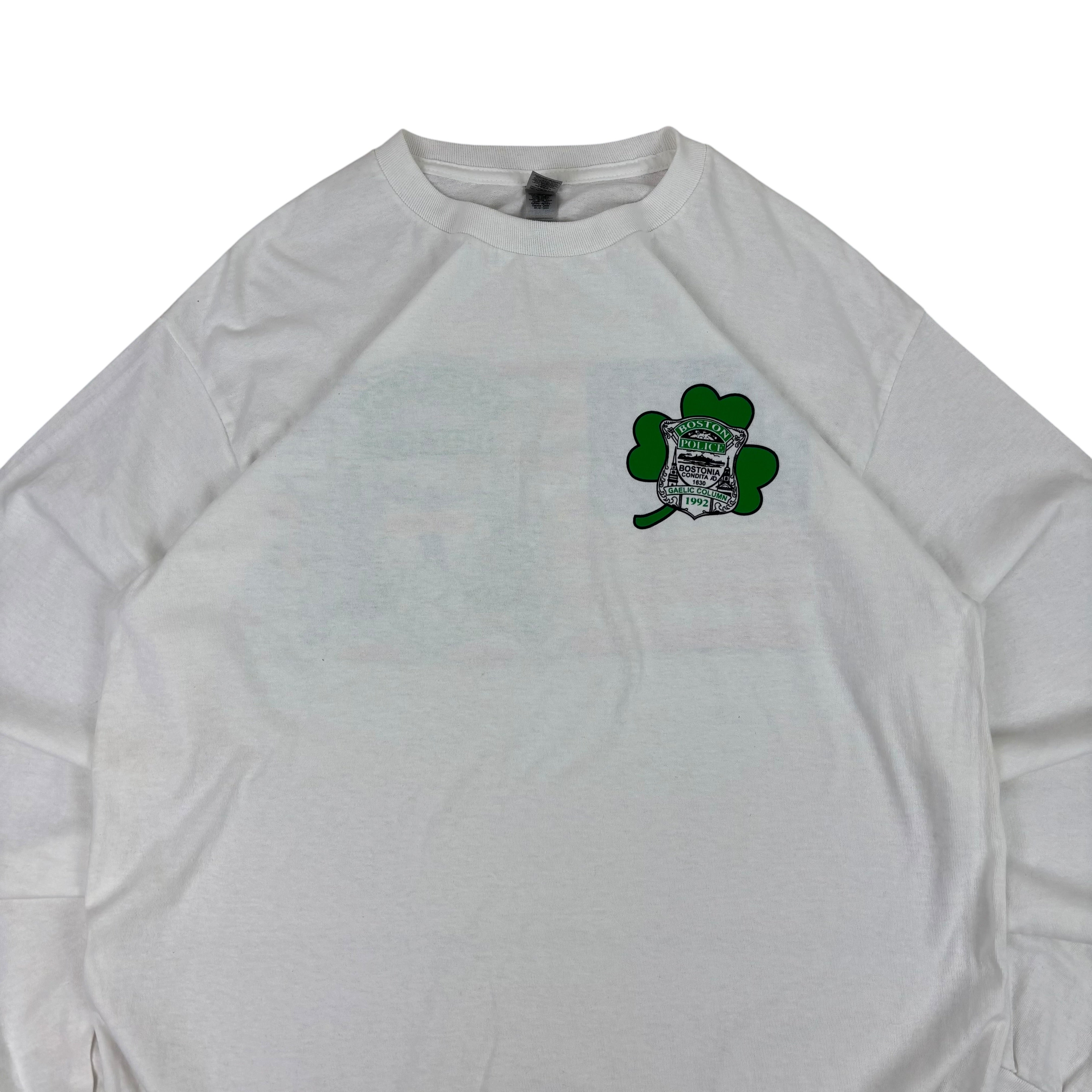 Boston Police Gaelic Column of Pipes & Drums LS Tee (L)