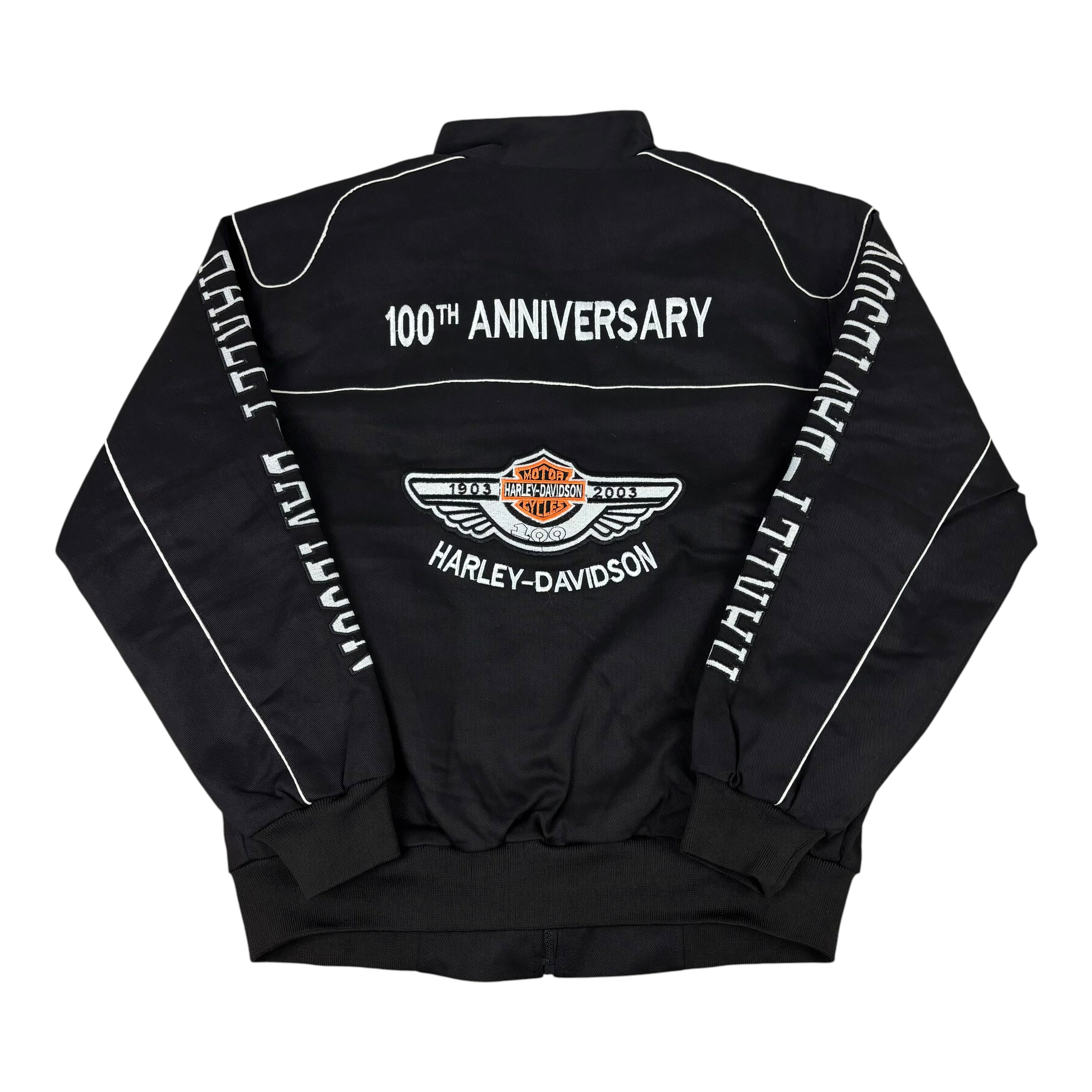 Harley Davidson 100 Year Anniversary 2003 Black Racing Jacket (L-XL)