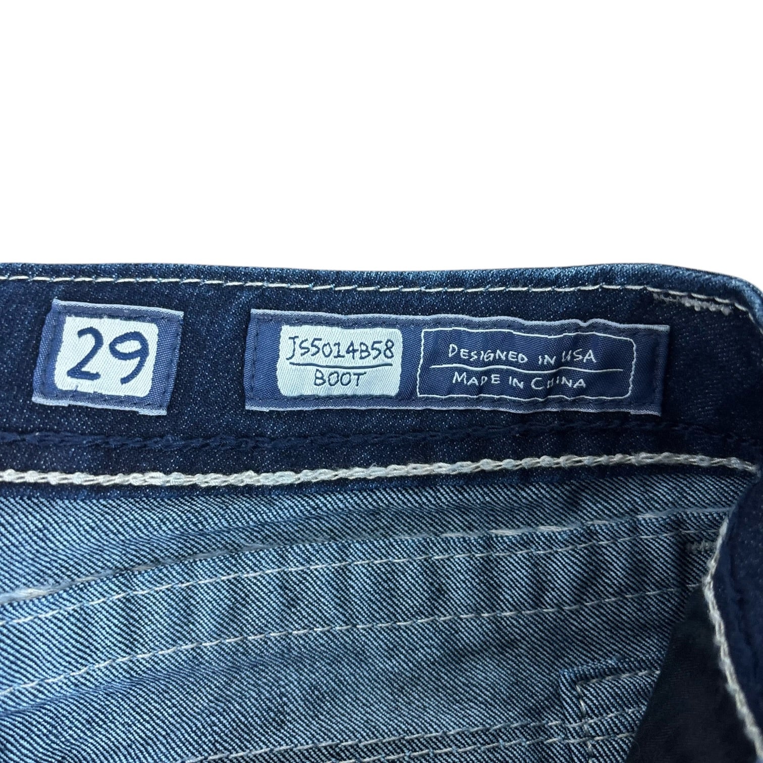 MissMe Y2K Distressed Boot-Cut Jeans (29”)