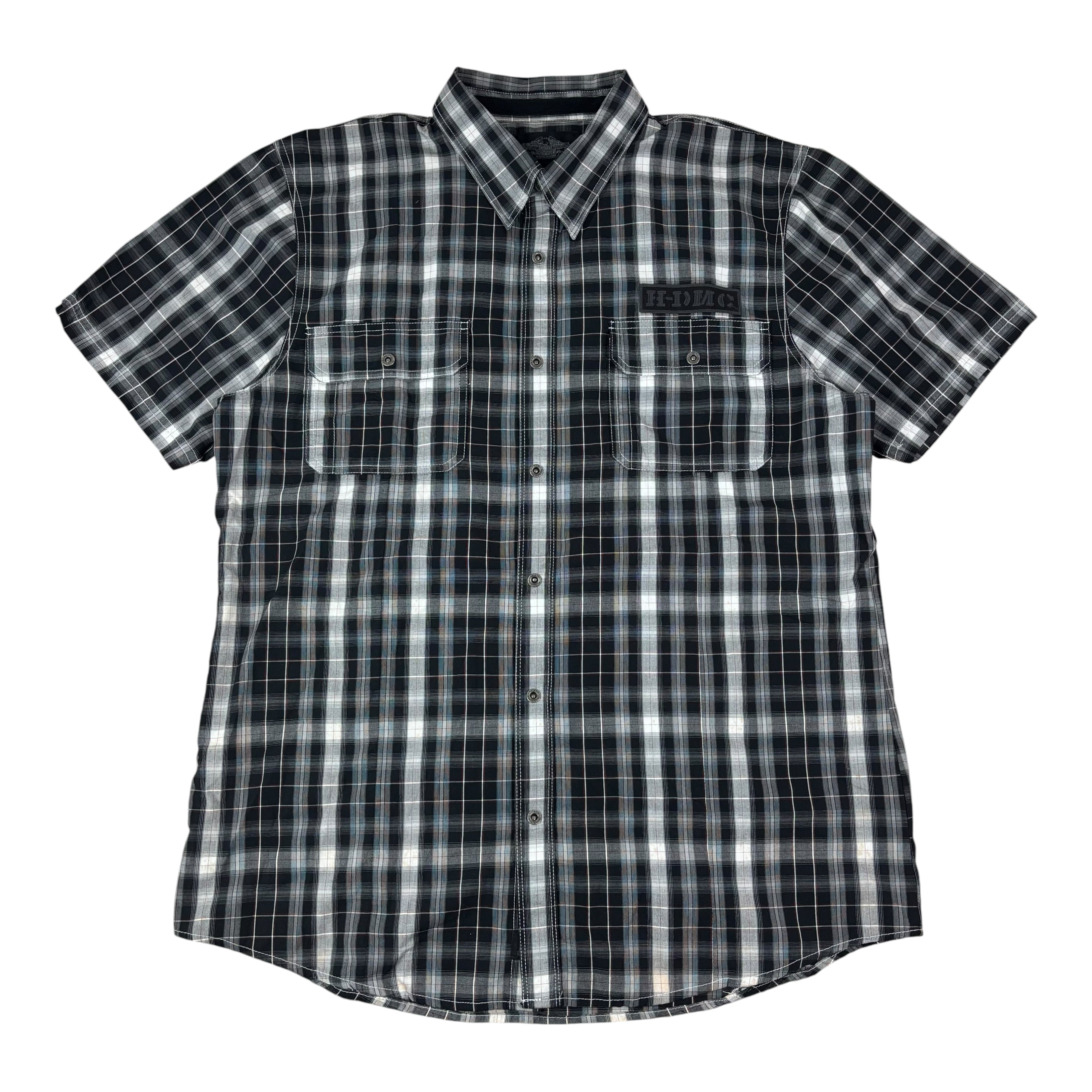 Harley Davidson Y2K Plaid Biker Shirt (XXL)