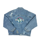 Hard Rock Cafe New York Vintage Bleach-Dyed Denim Jacket (L)