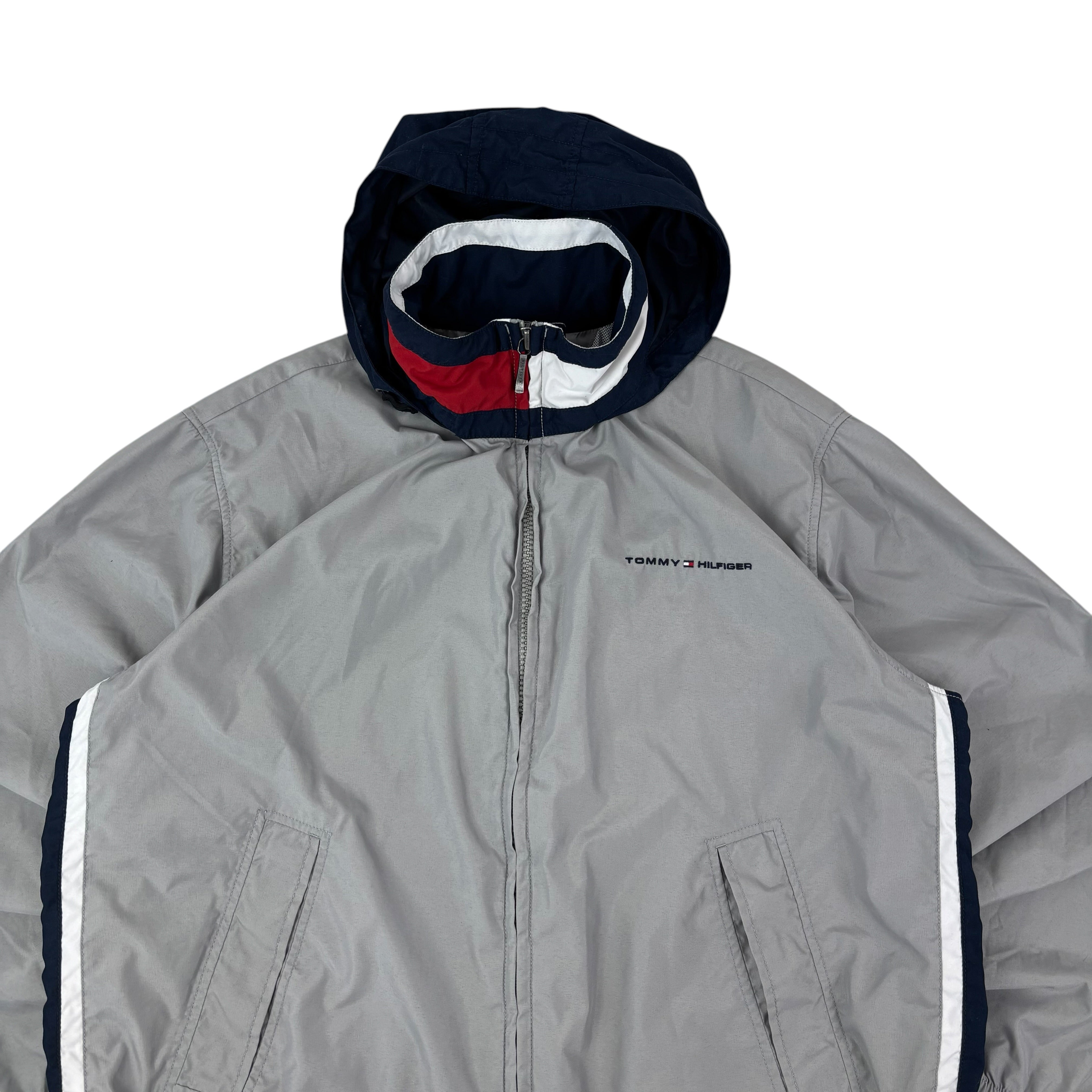 Tommy Hilfiger Grey Y2K Logo Windbreaker (L)