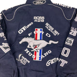 JHDesign Navy Ford Mustang NASCAR Racing Jacket (L)