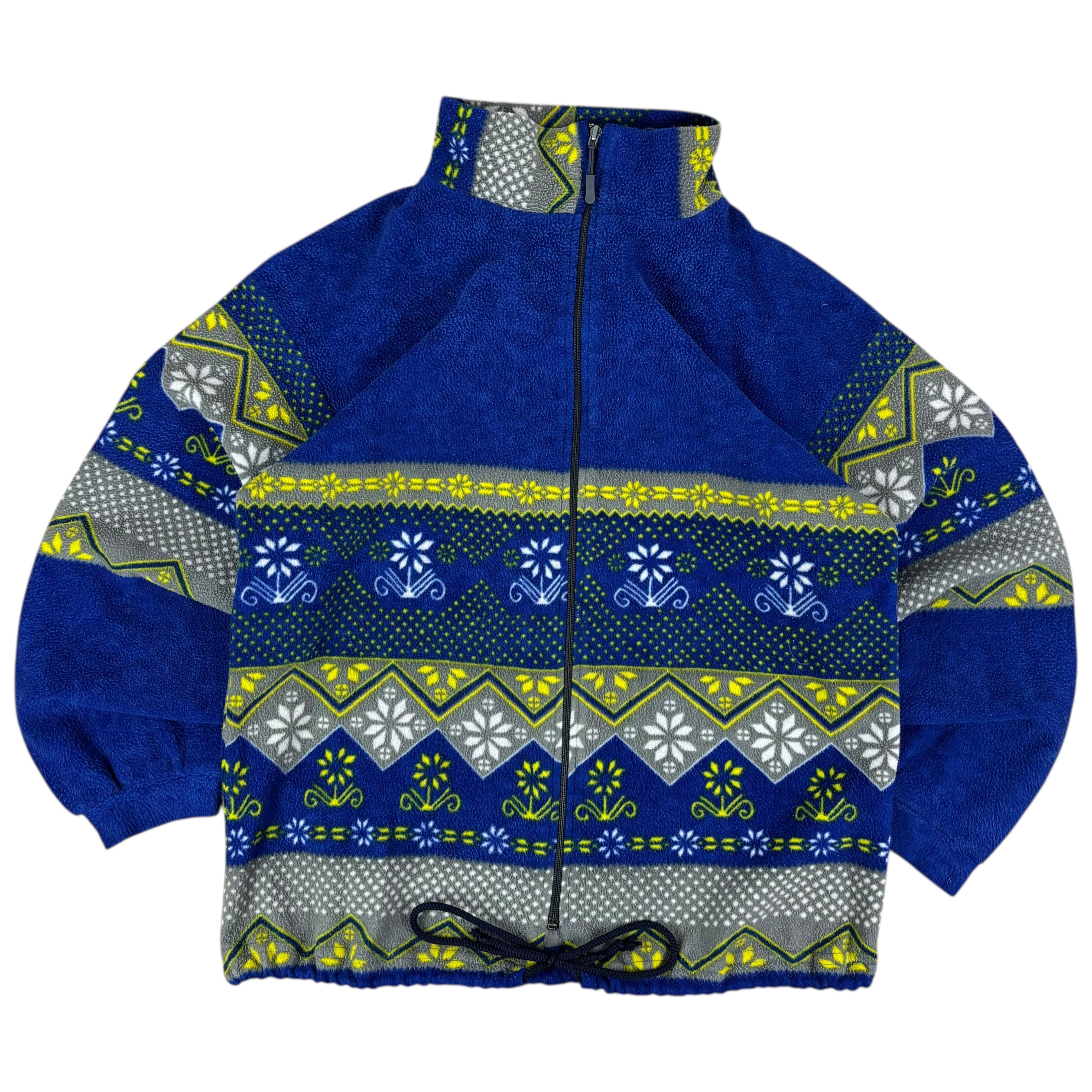 Vintage Blue Flower Pattern Fleece (M)