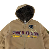 True Religion Y2K Contrast Stitch Faux-Fur Lined Hoodie (XL)
