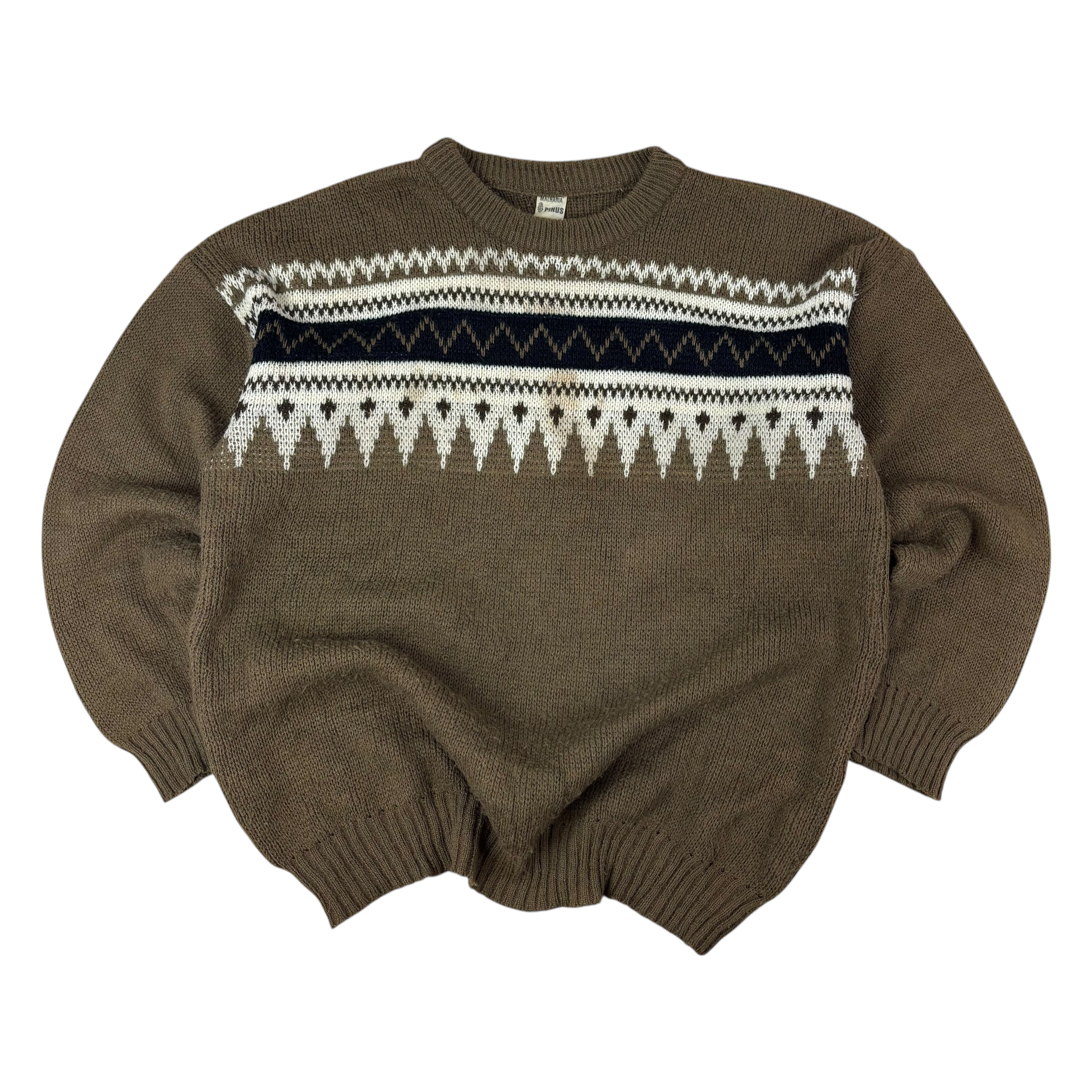 Malharia Vintage Brown Knitted Sweater (L)