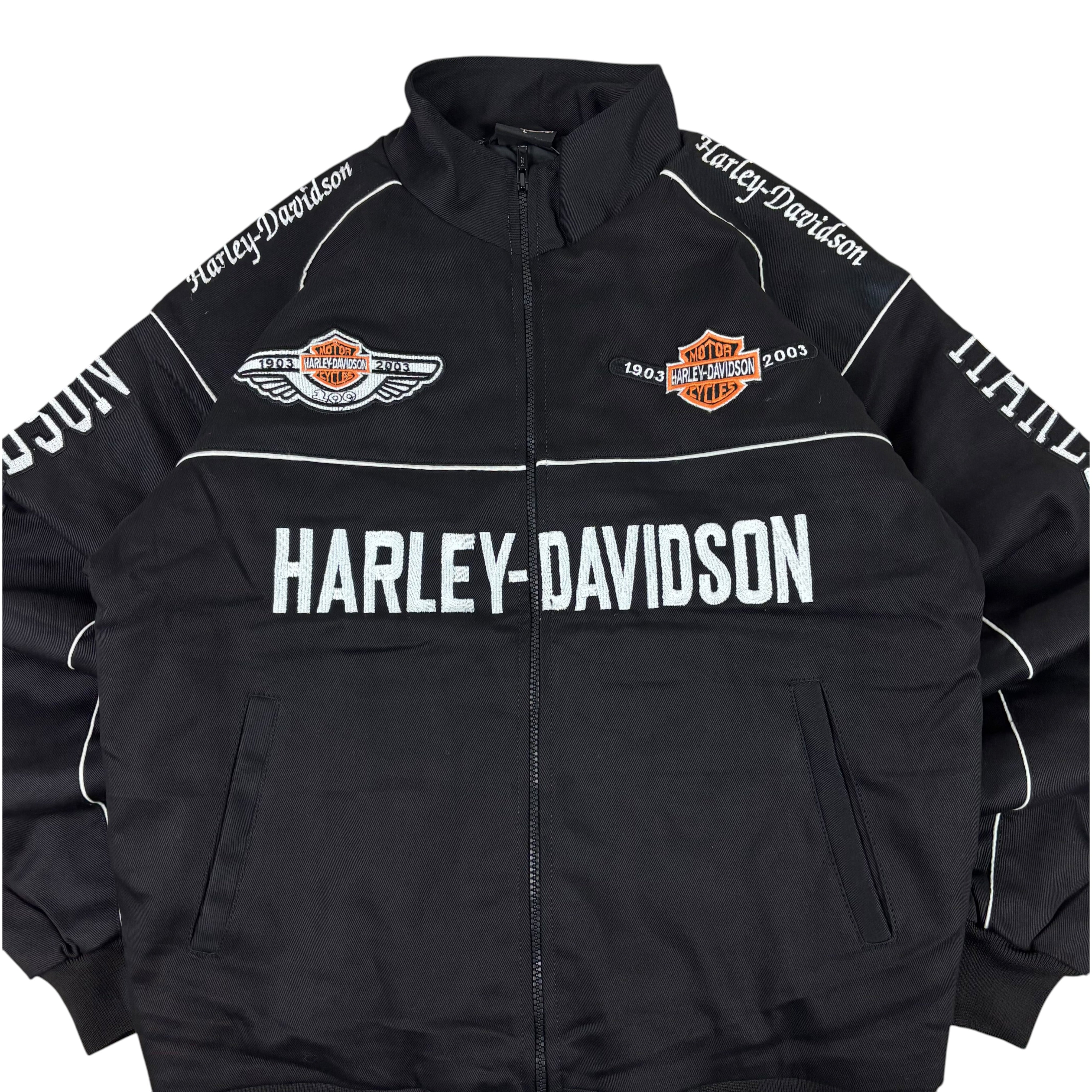 Harley Davidson 100 Year Anniversary 2003 Black Racing Jacket (L-XL)