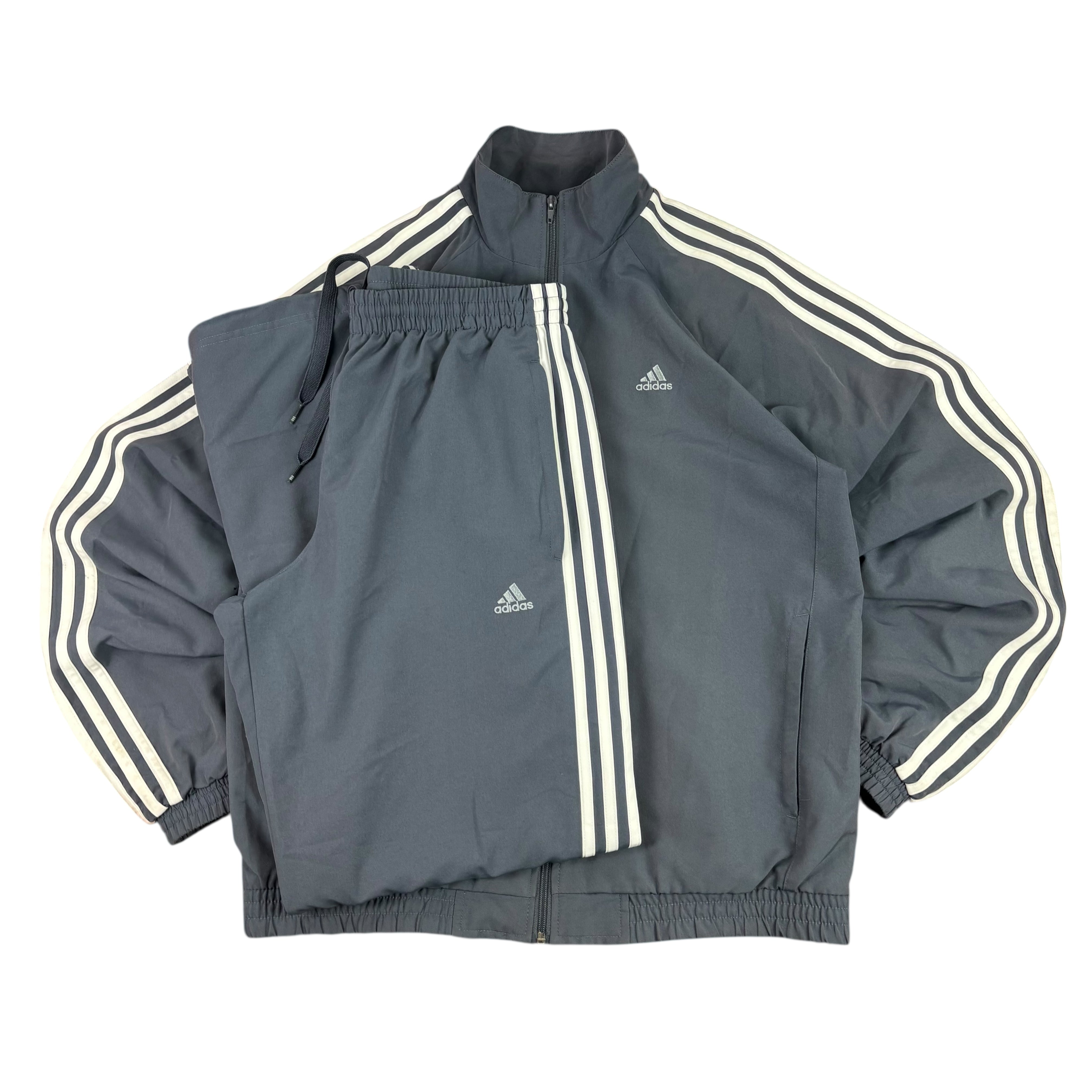 Adidas Performance Essentials Grey Y2K Windbreaker Tracksuit (M)