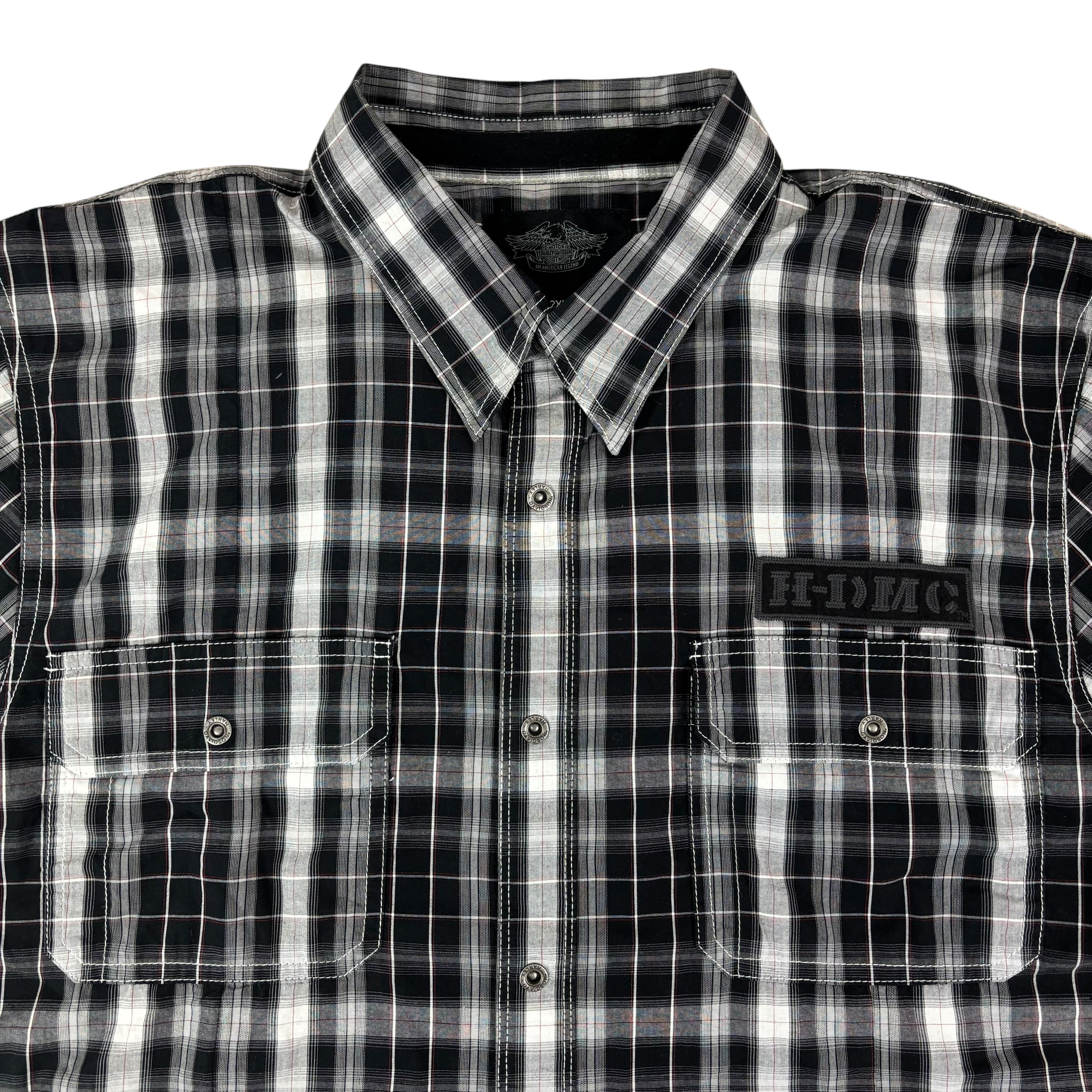 Harley Davidson Y2K Plaid Biker Shirt (XXL)
