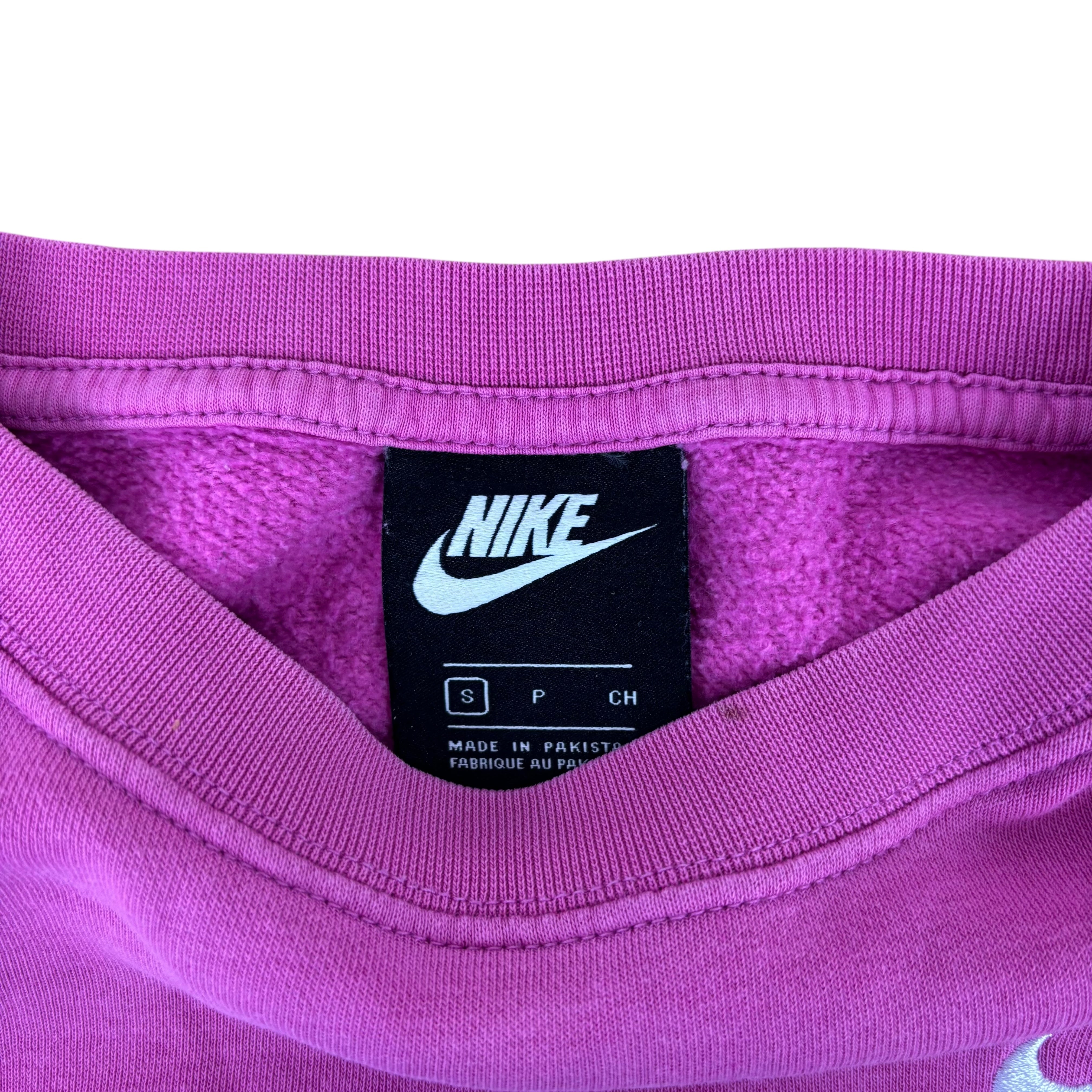 Nike Pink Oversized Cropped Logo Sweater (Women’s S)