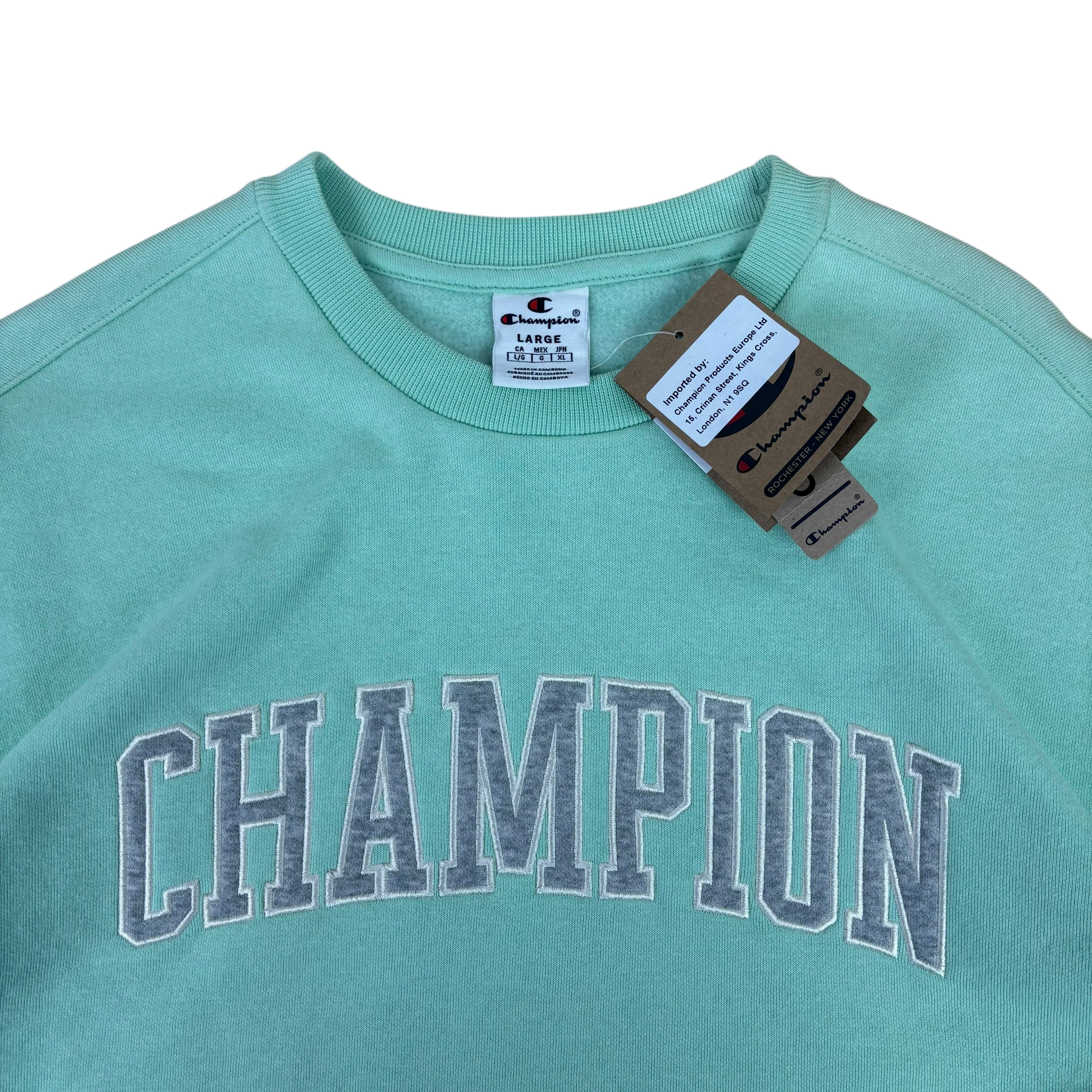 Champion Teal Varsity Sweater BNWT (L)