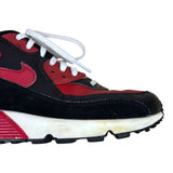 Nike AirMax90 LTR Black Red Trainers (UK6)