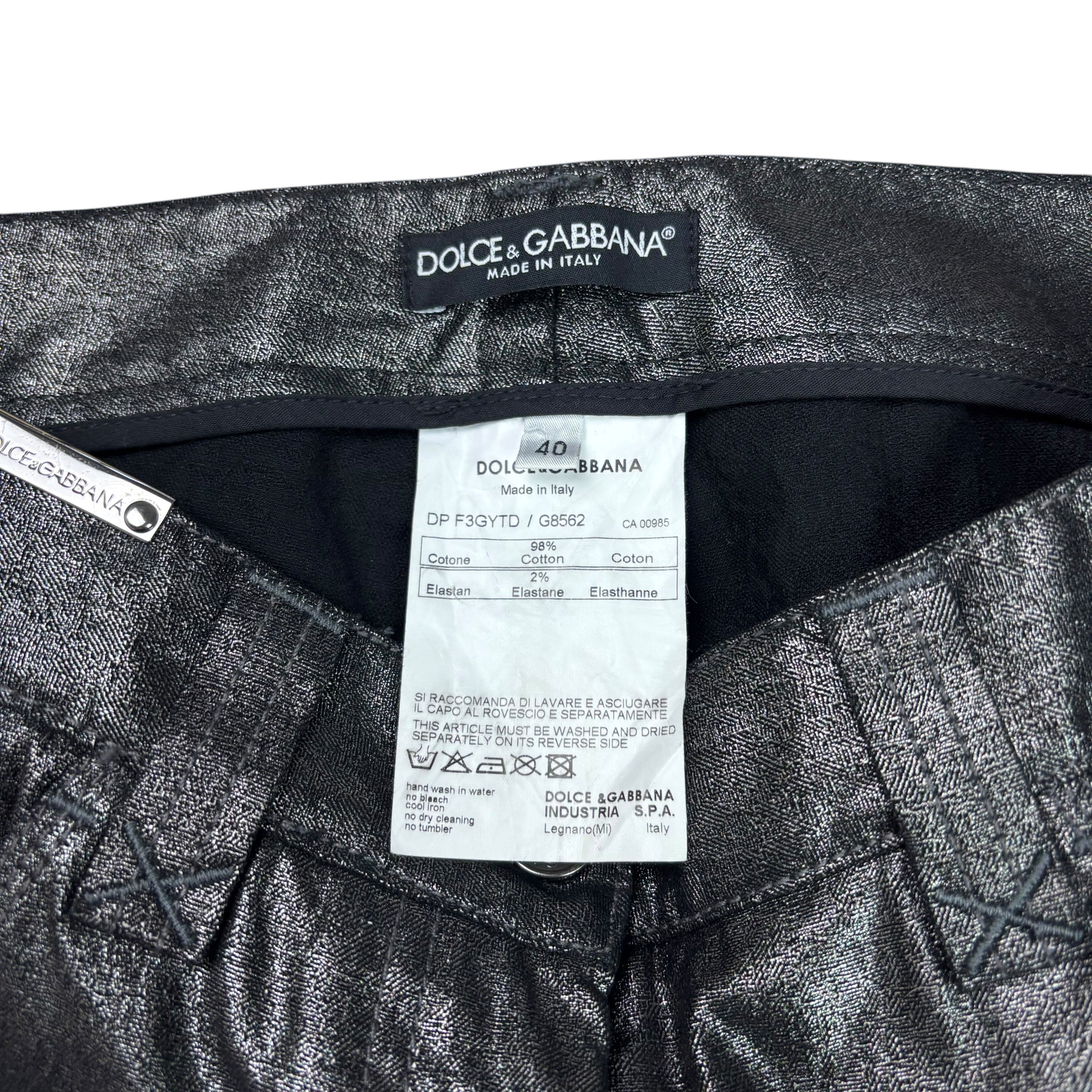 Dolce&Gabanna Y2K Silver Denim Pants (Women’s S)