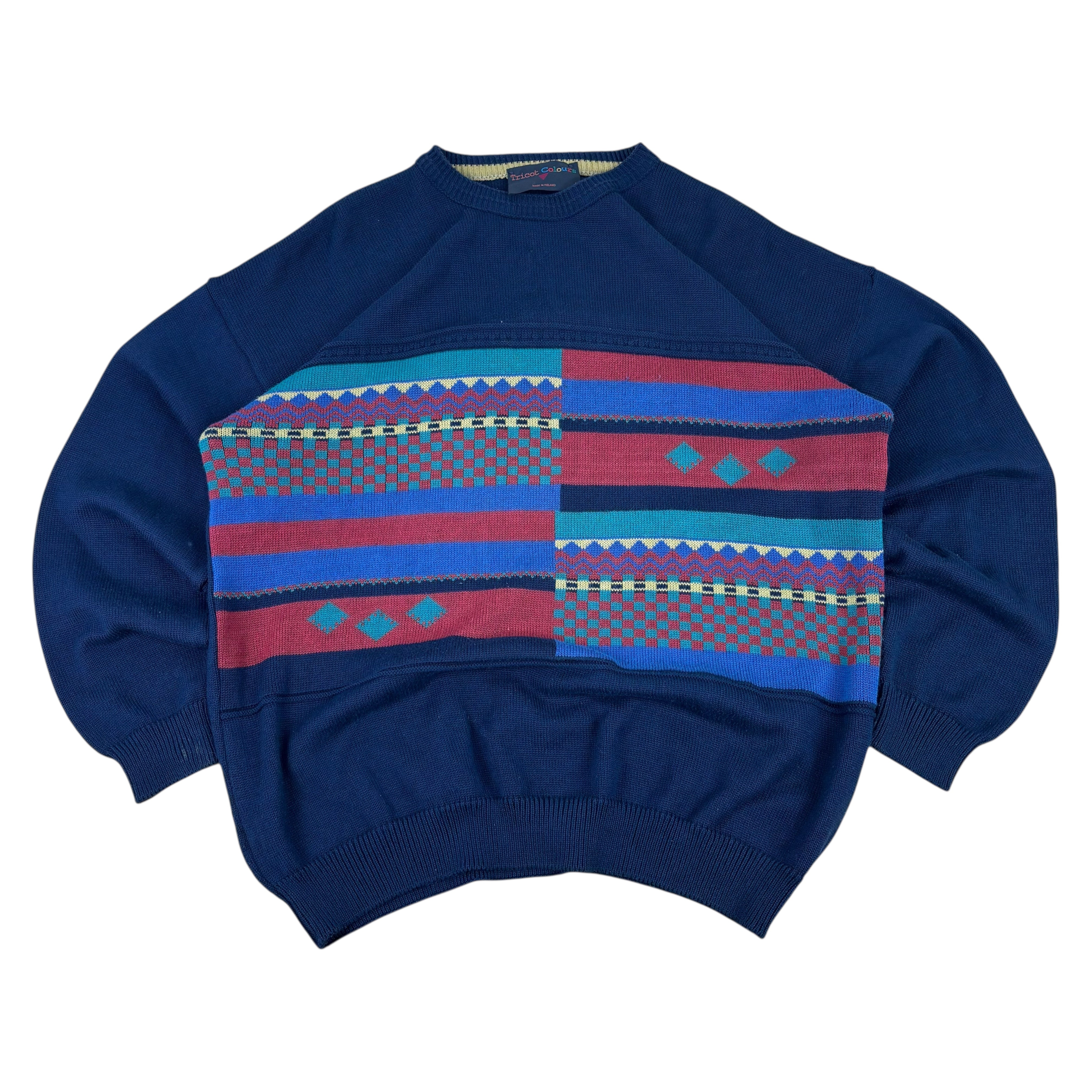Tricot Colours Vintage Made in Ireland Knitted Fisherman Sweater (L)